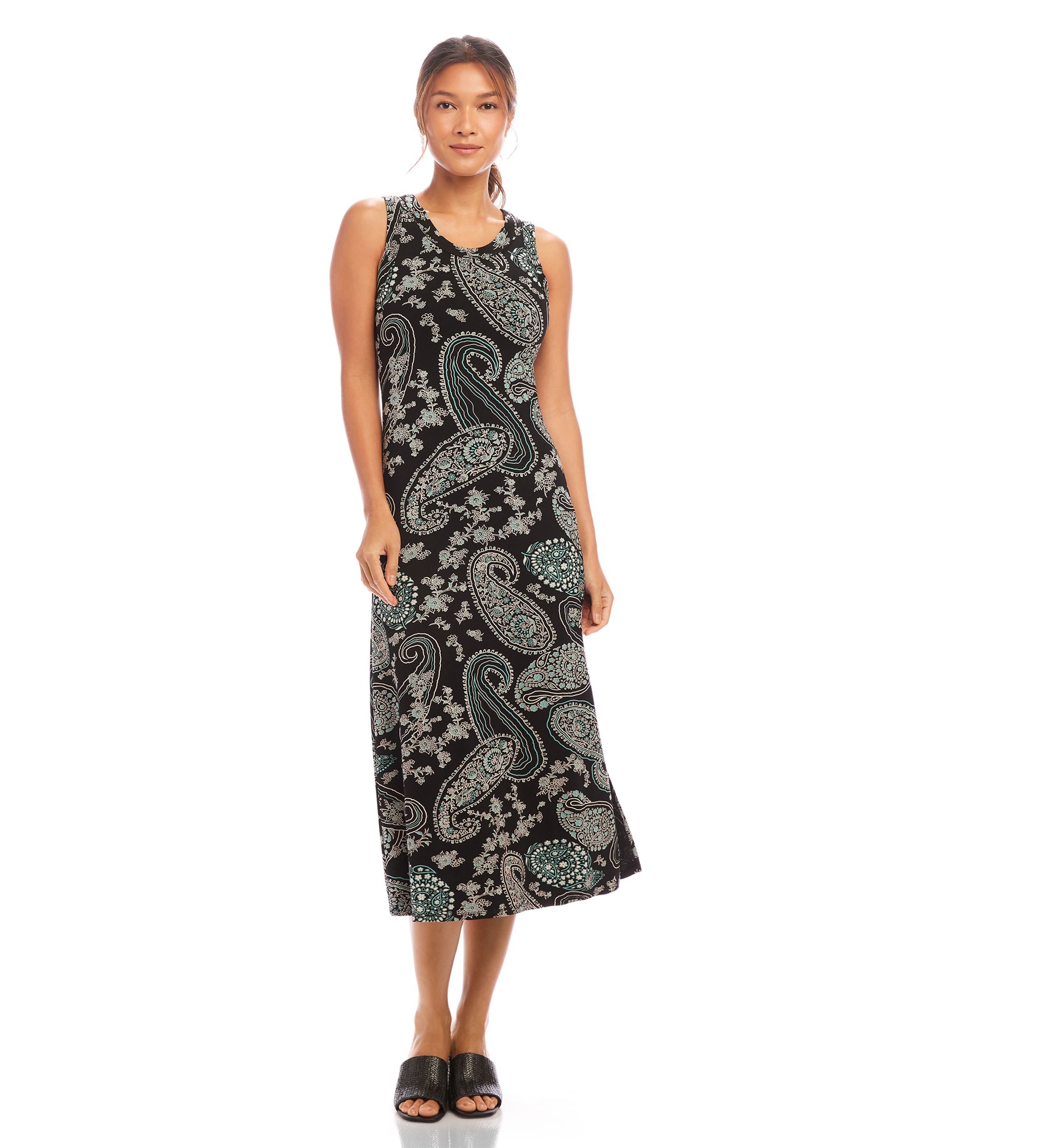 Womens Sleeveless Midi Dress