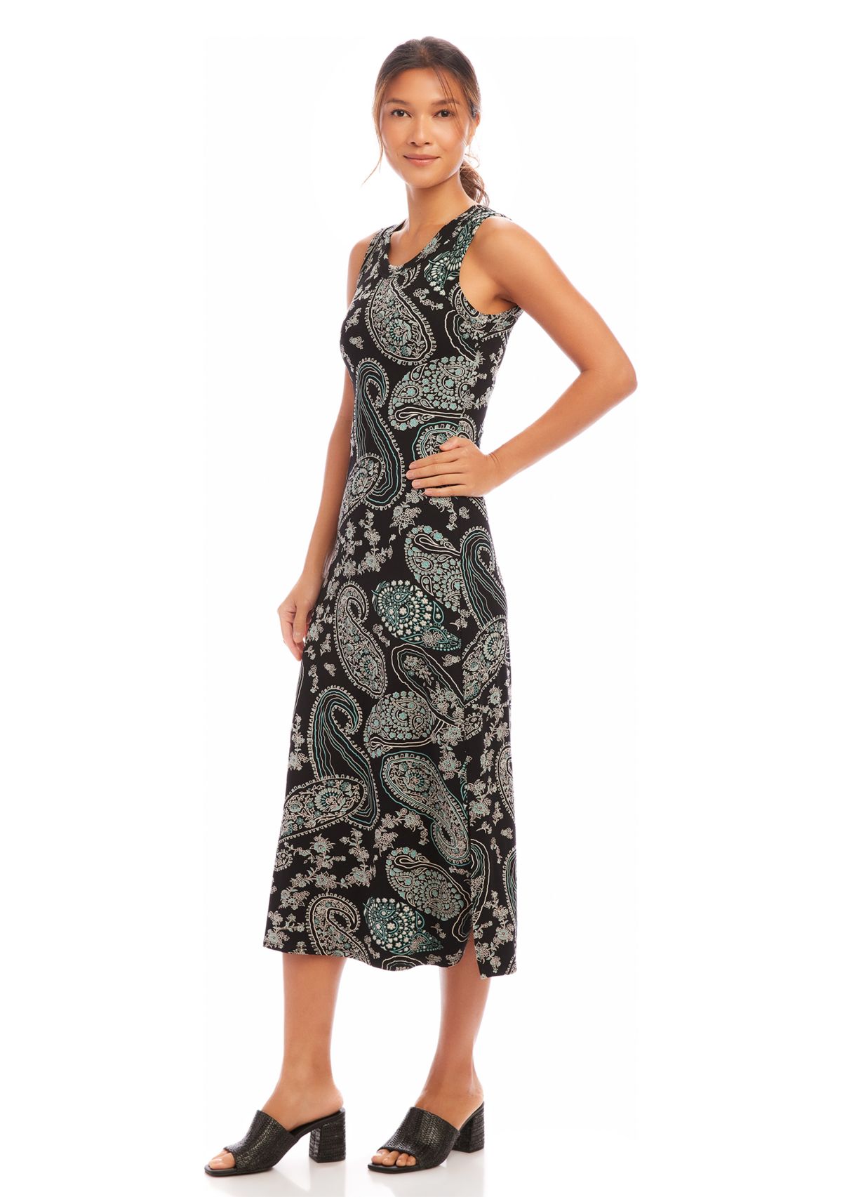 Womens Sleeveless Midi Dress