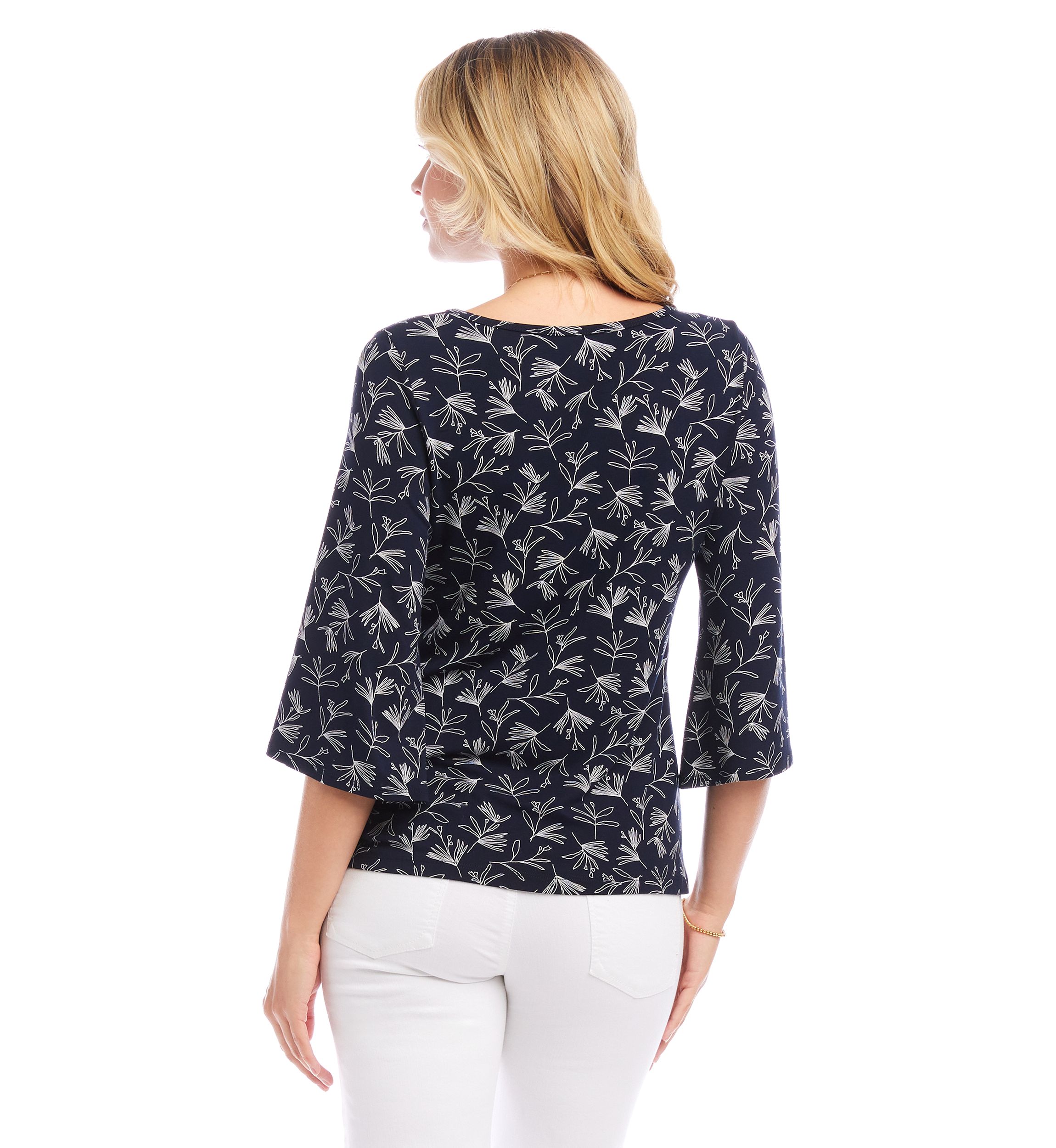 Womens Flare Sleeve Pick-Up Top