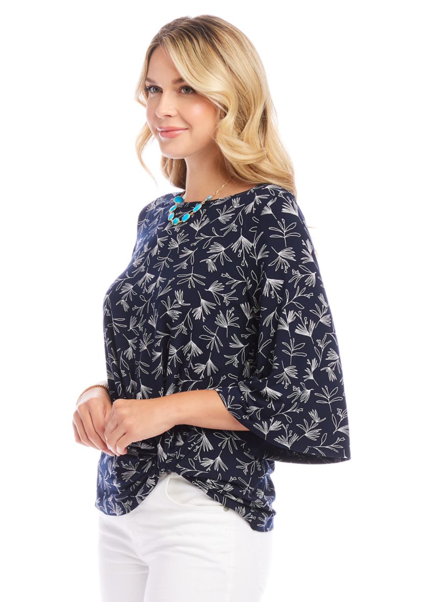 Womens Flare Sleeve Pick-Up Top