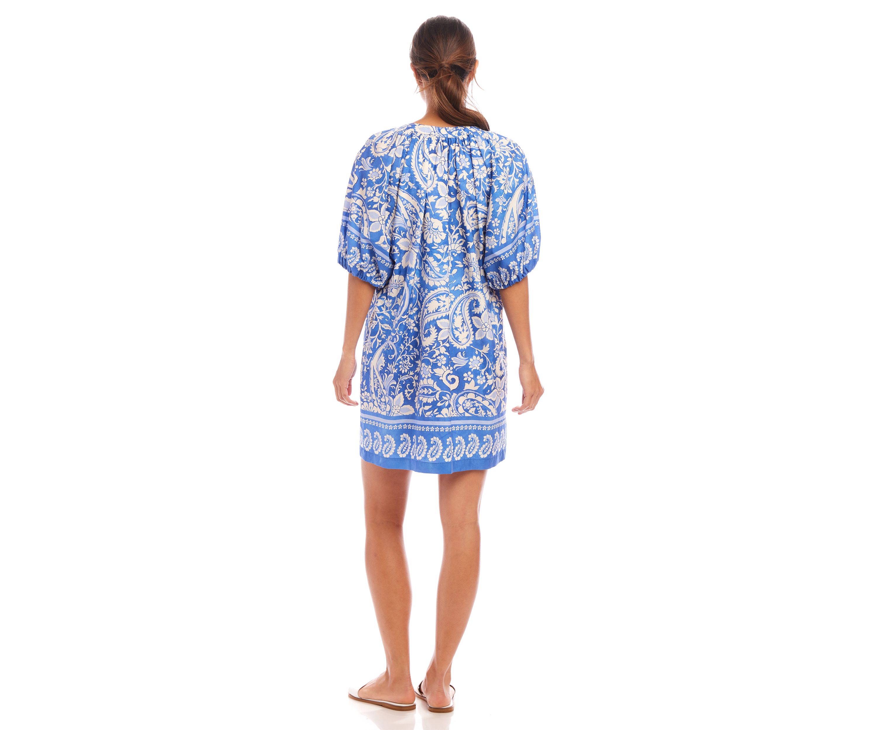 Petite Puff Sleeve Peasant Dress