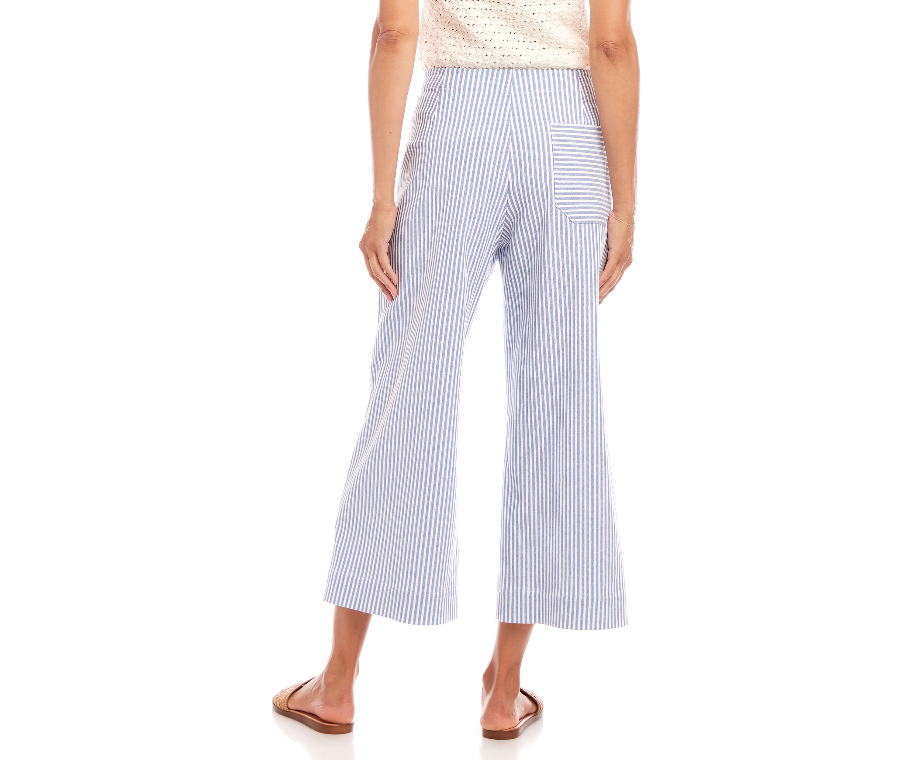 Womens Stripe Cropped Pants