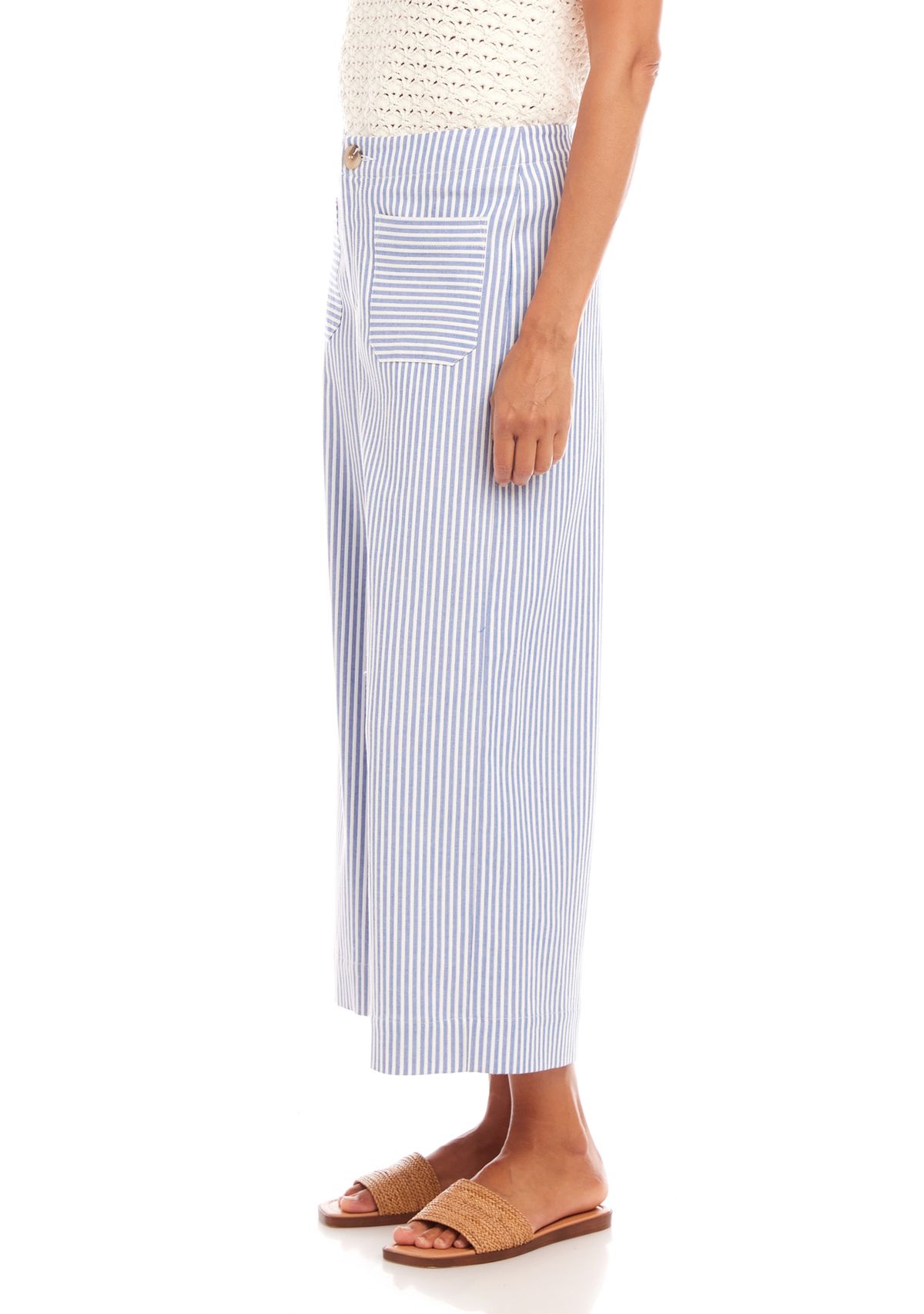 Womens Stripe Cropped Pants