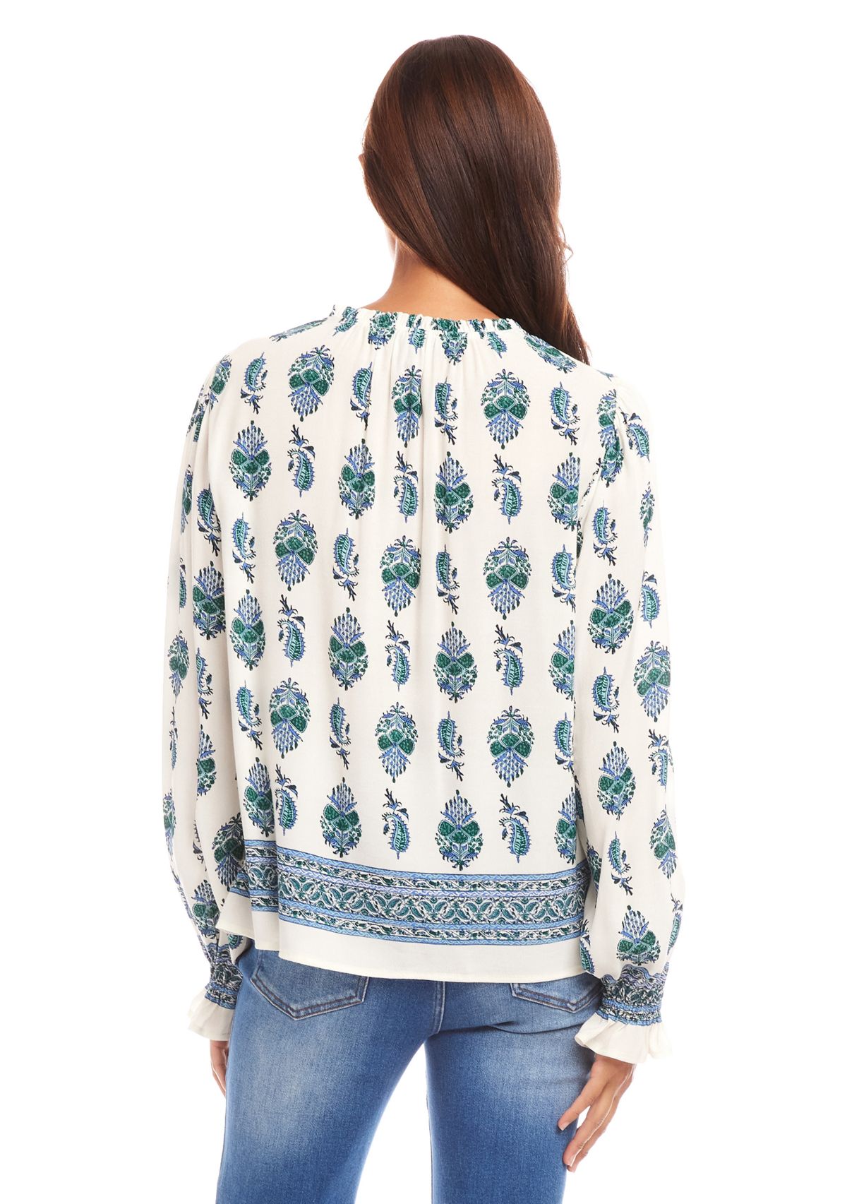 Womens Long Sleeve Peasant Top