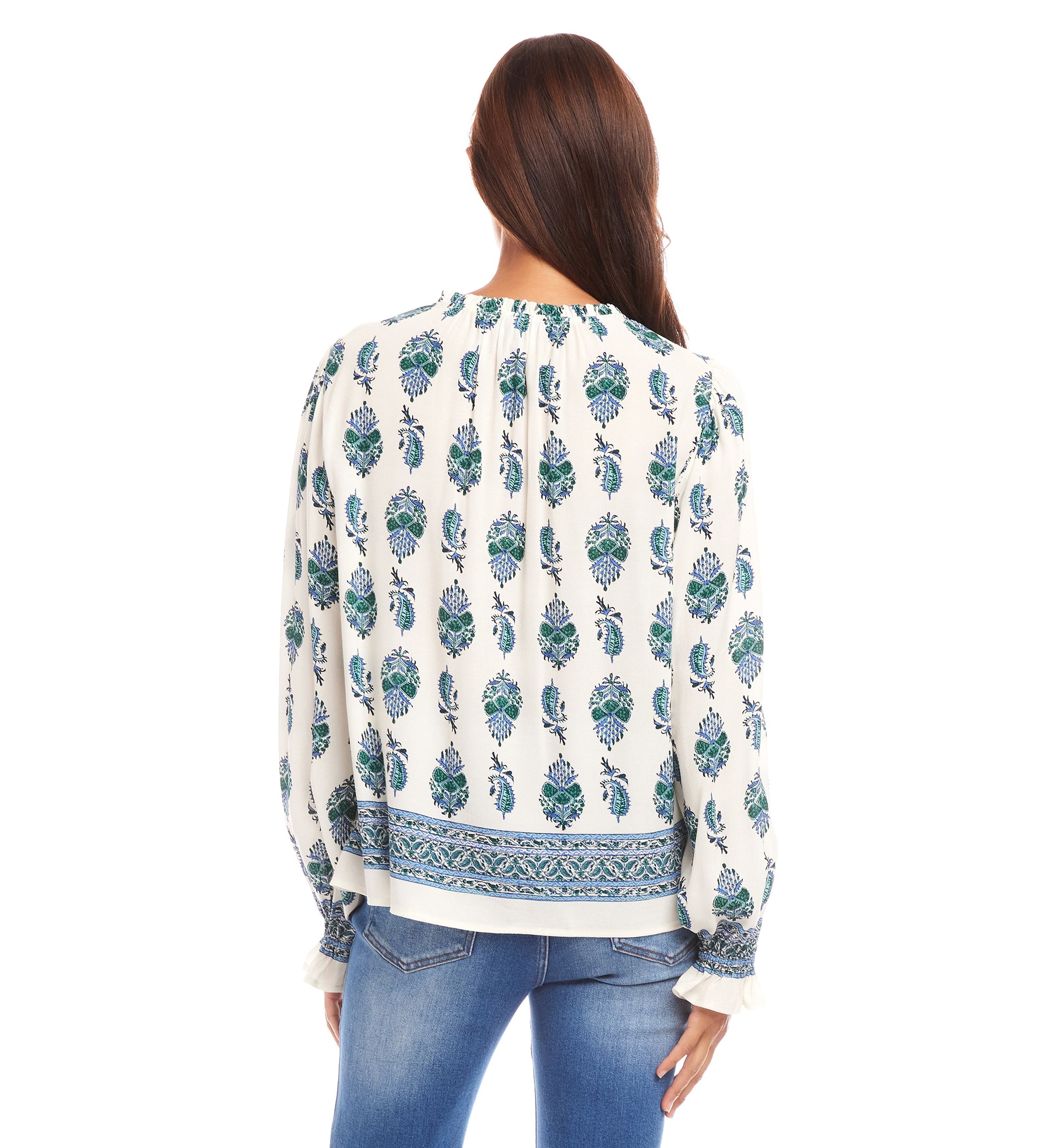 Womens Long Sleeve Peasant Top
