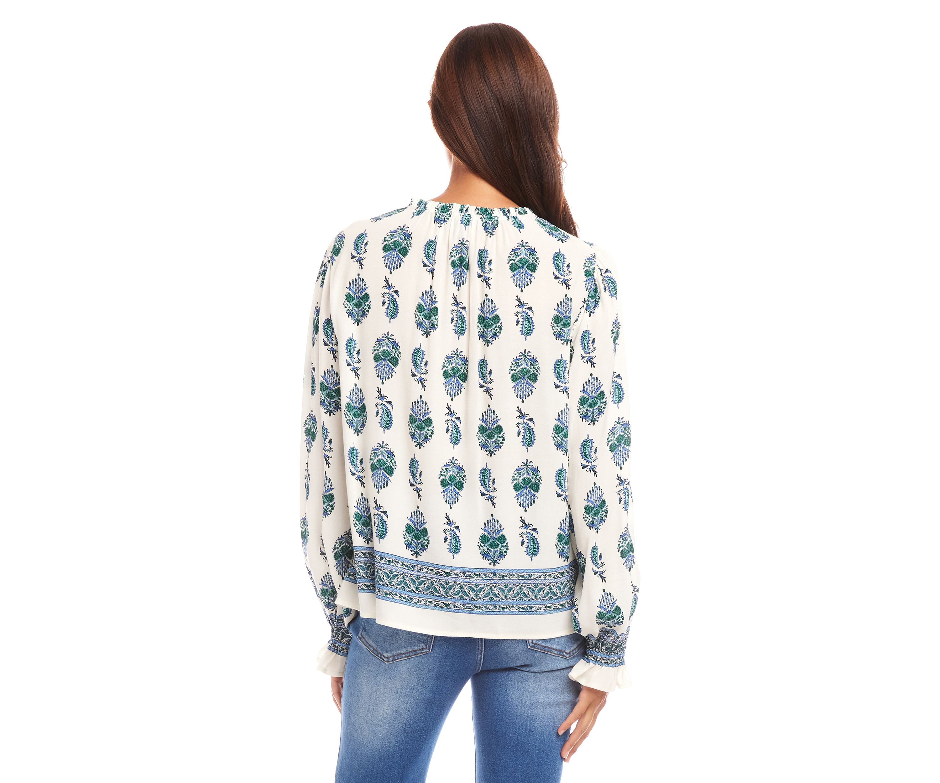 Womens Long Sleeve Peasant Top