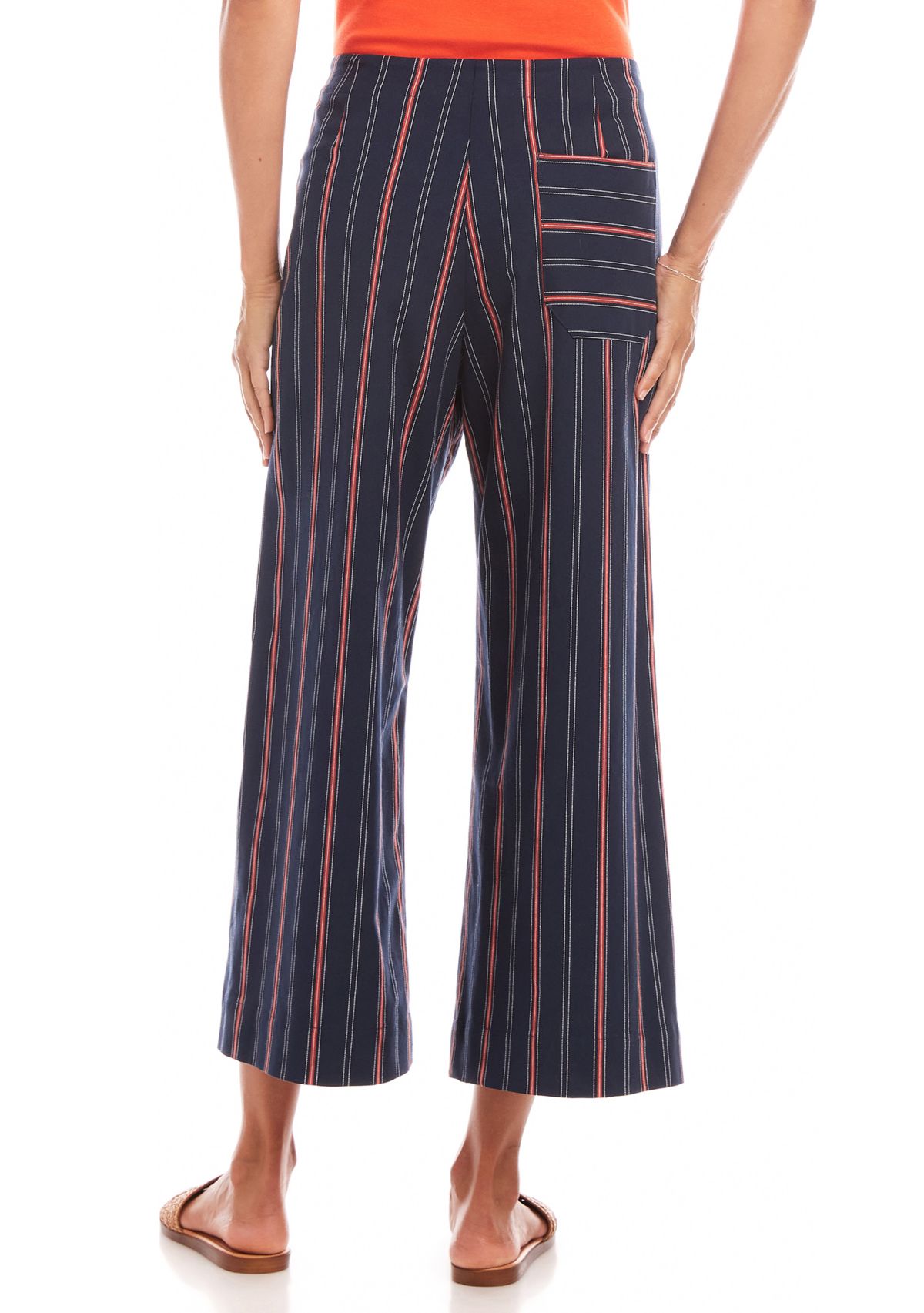 Stripe Cropped Wide Leg Pants