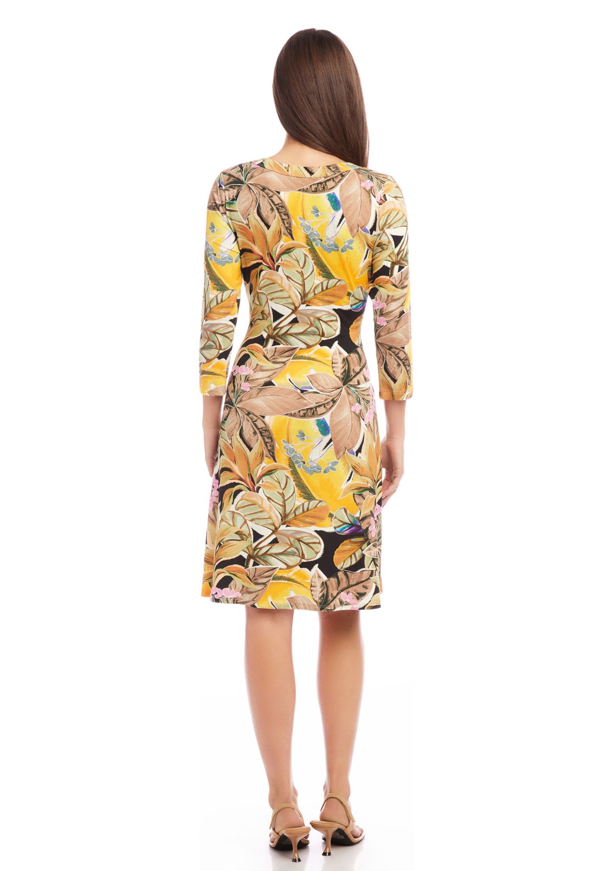Petite 3/4 Sleeve A-Line Dress