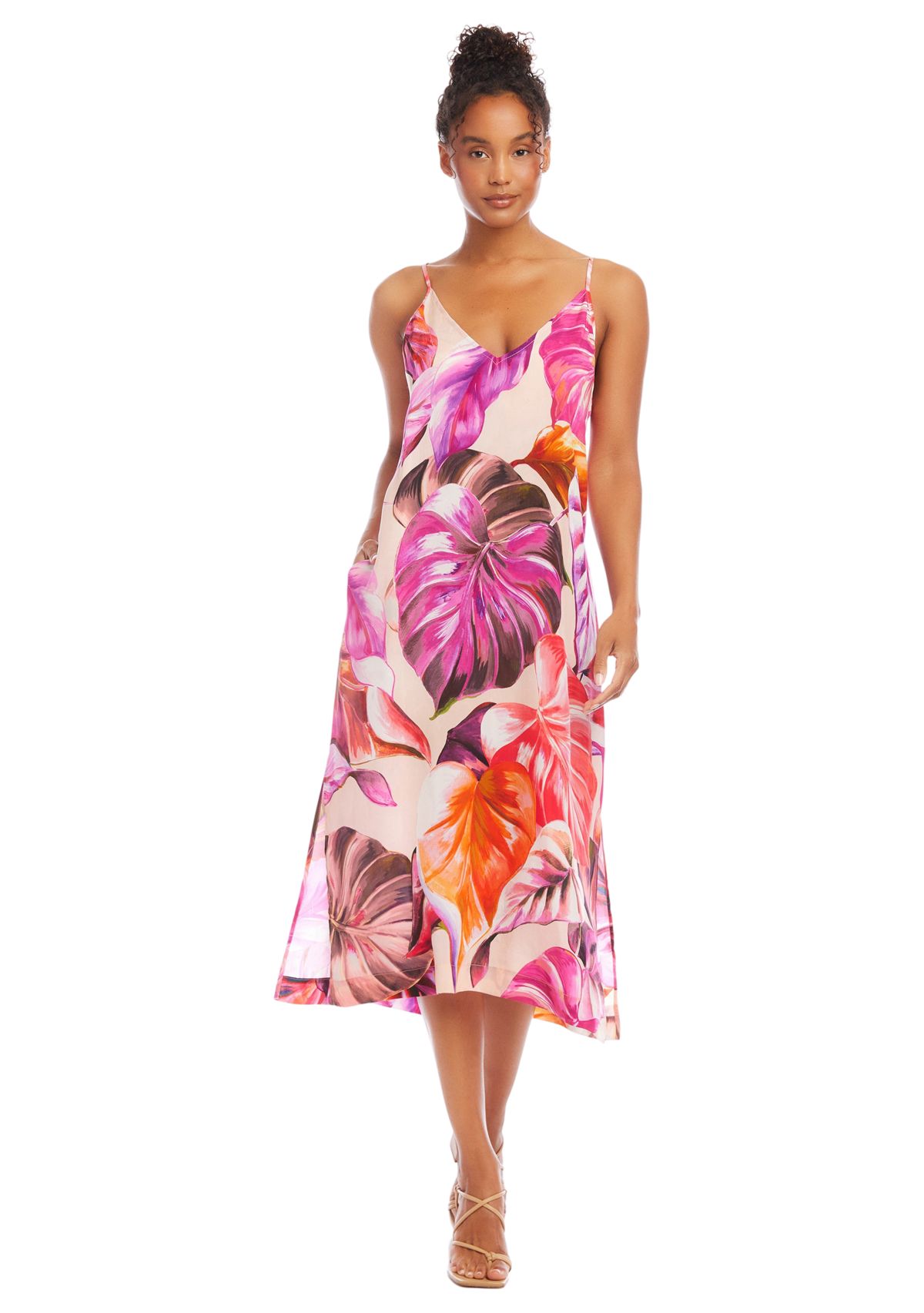 Womens Side Slit Midi Dress