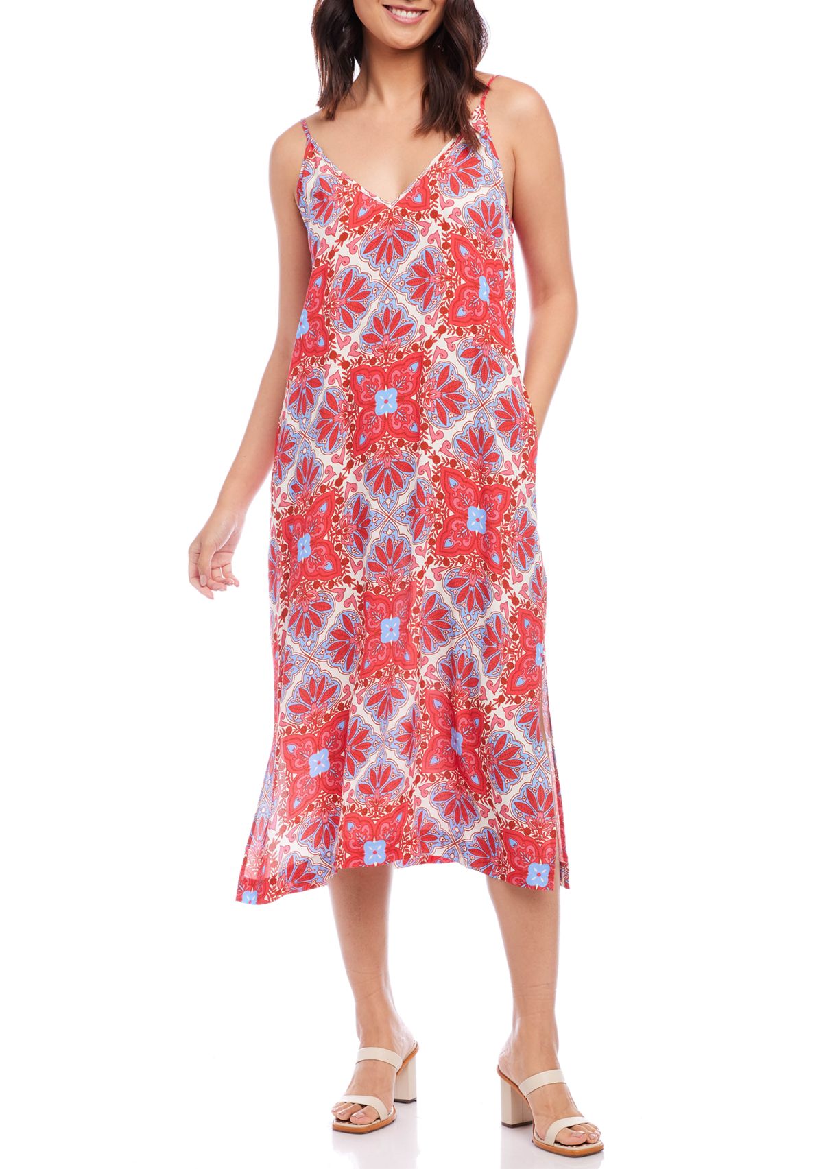 Womens Side Slit Midi Dress
