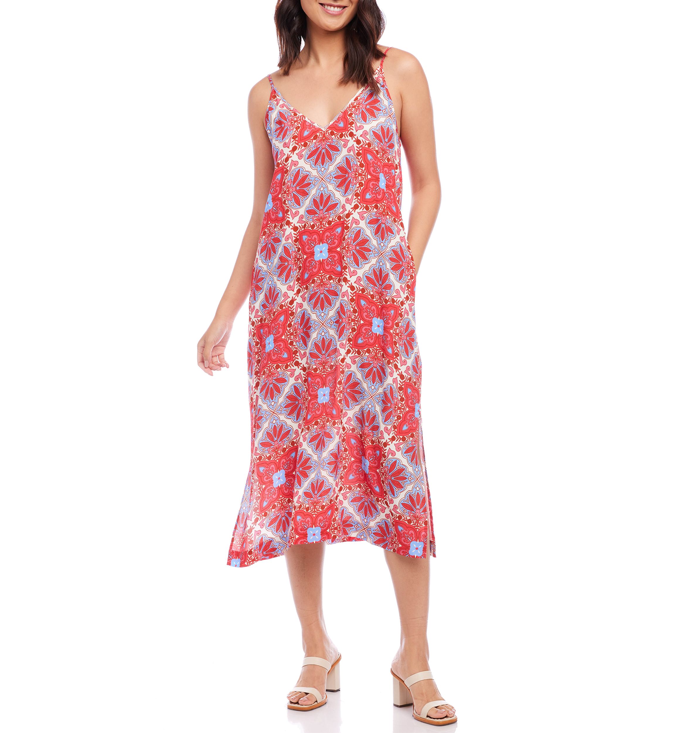 Womens Side Slit Midi Dress