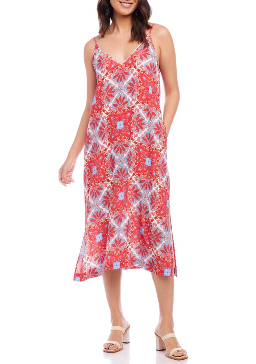 Womens Side Slit Midi Dress
