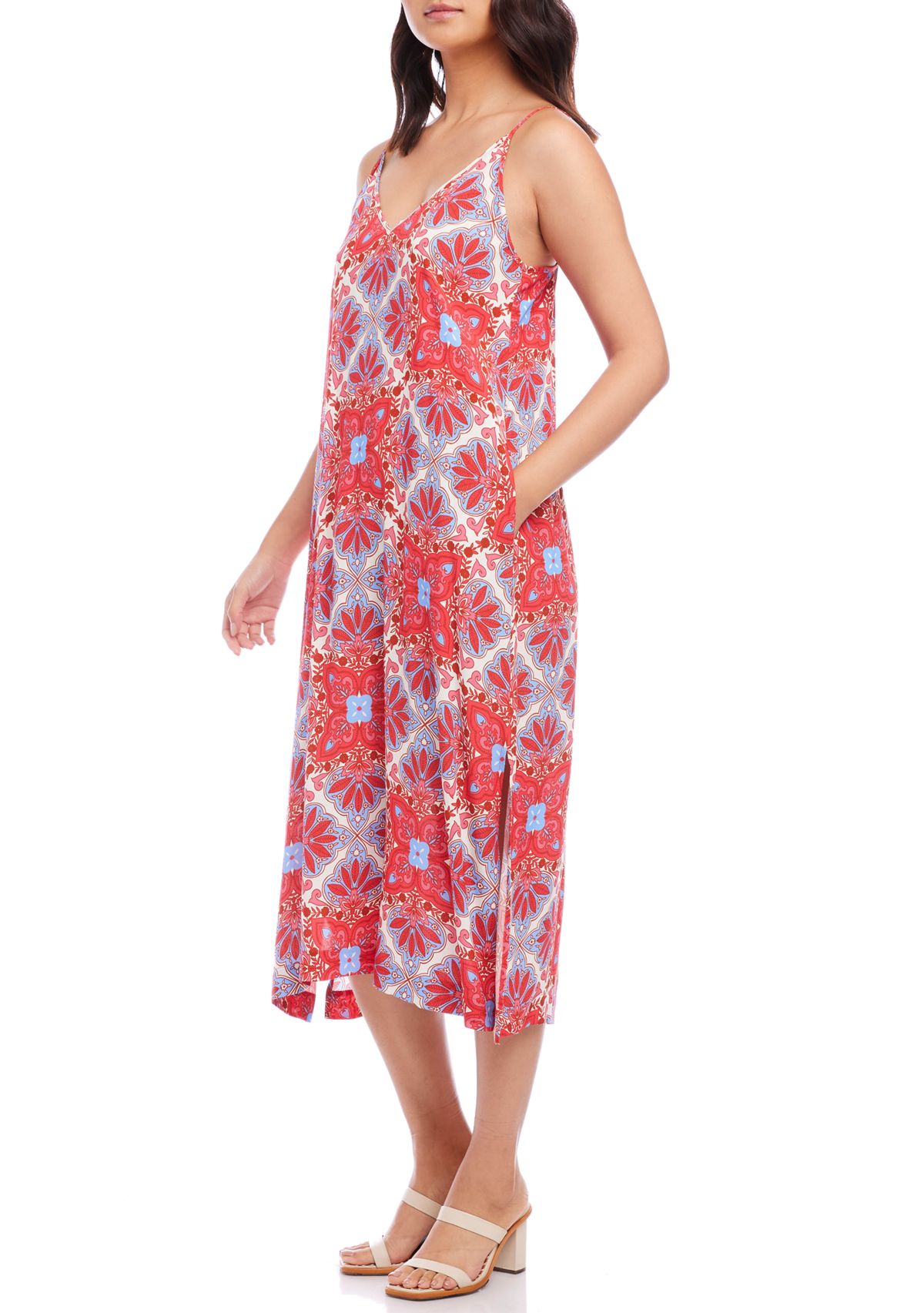 Womens Side Slit Midi Dress