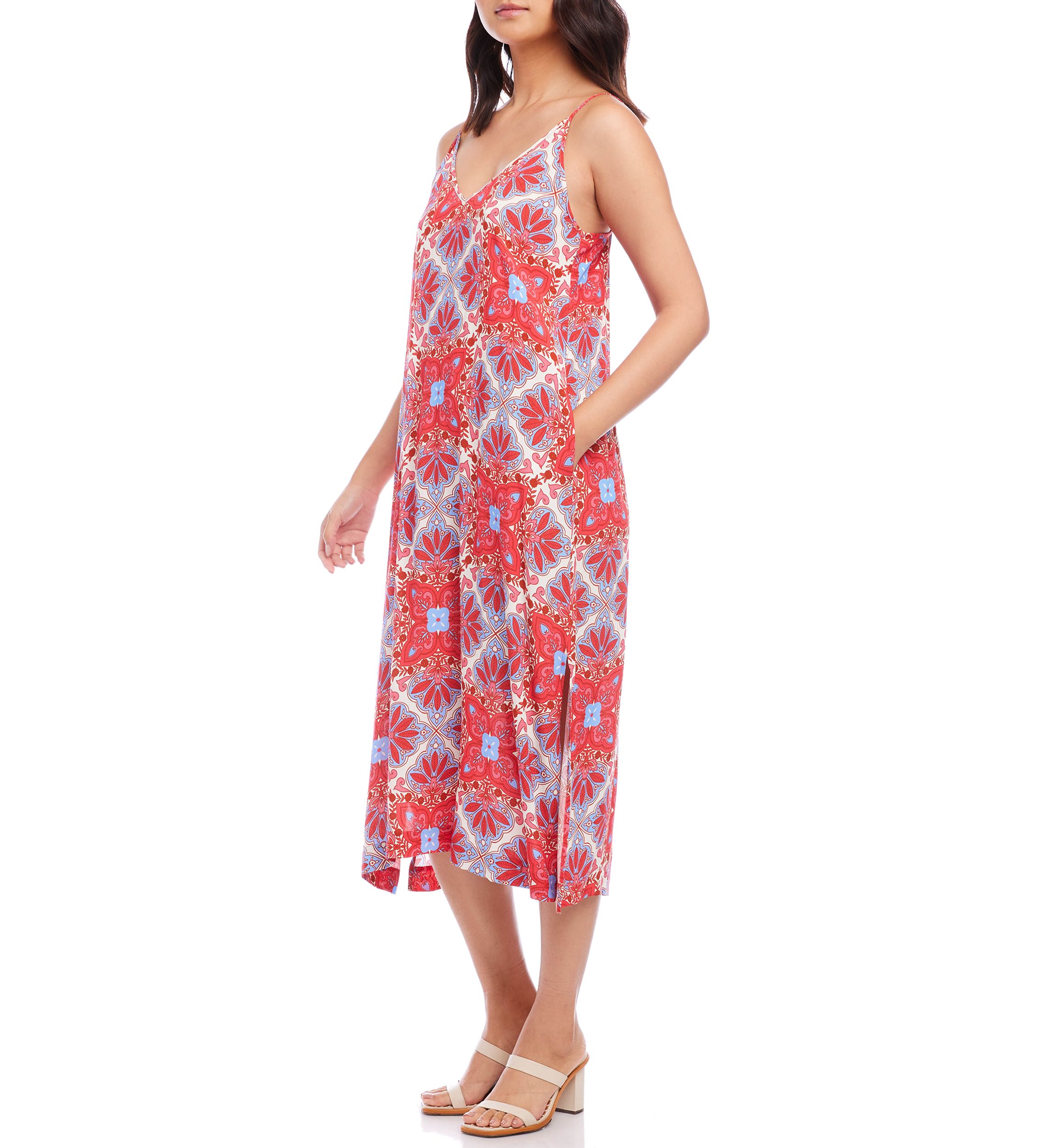 Womens Side Slit Midi Dress