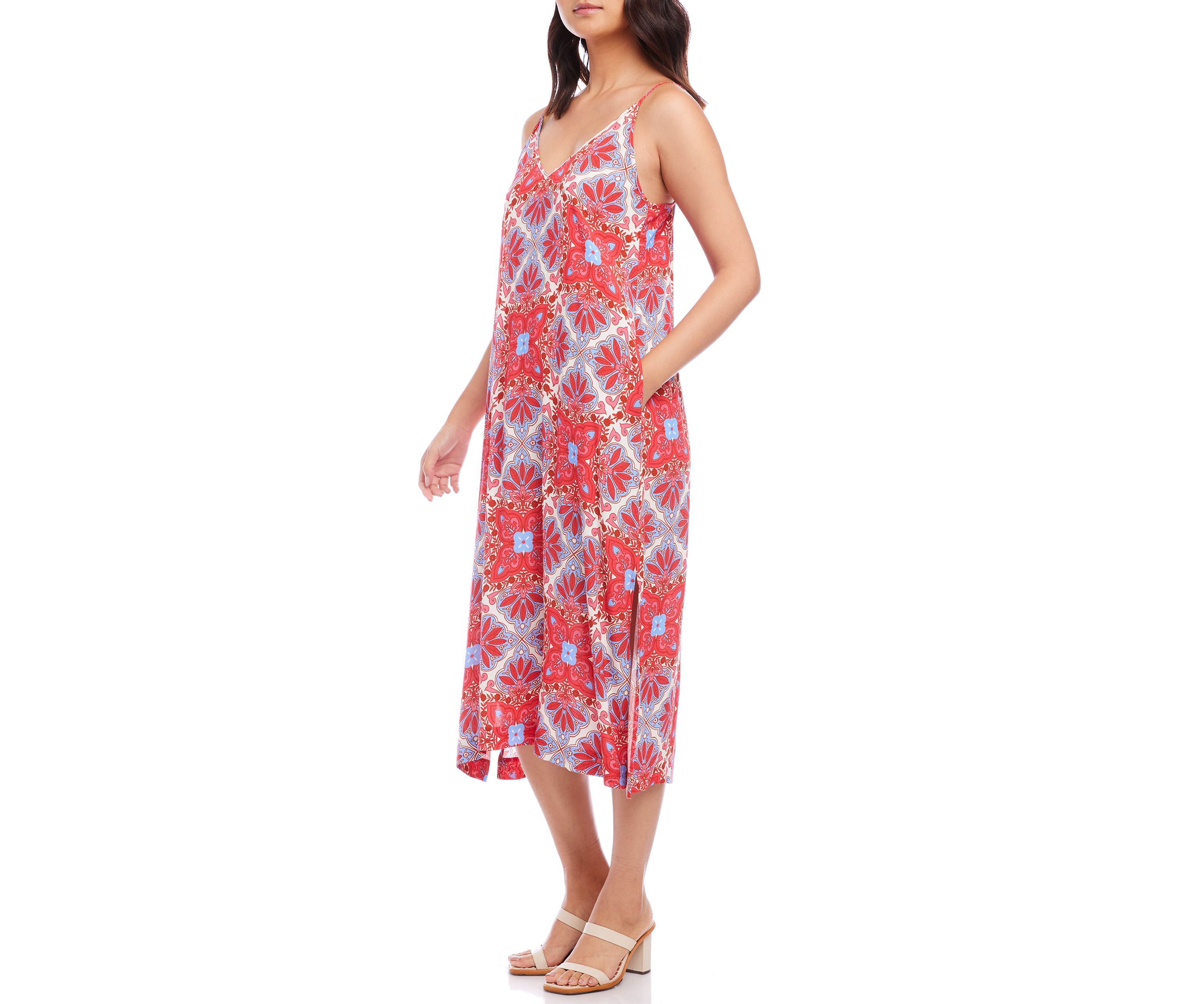 Womens Side Slit Midi Dress