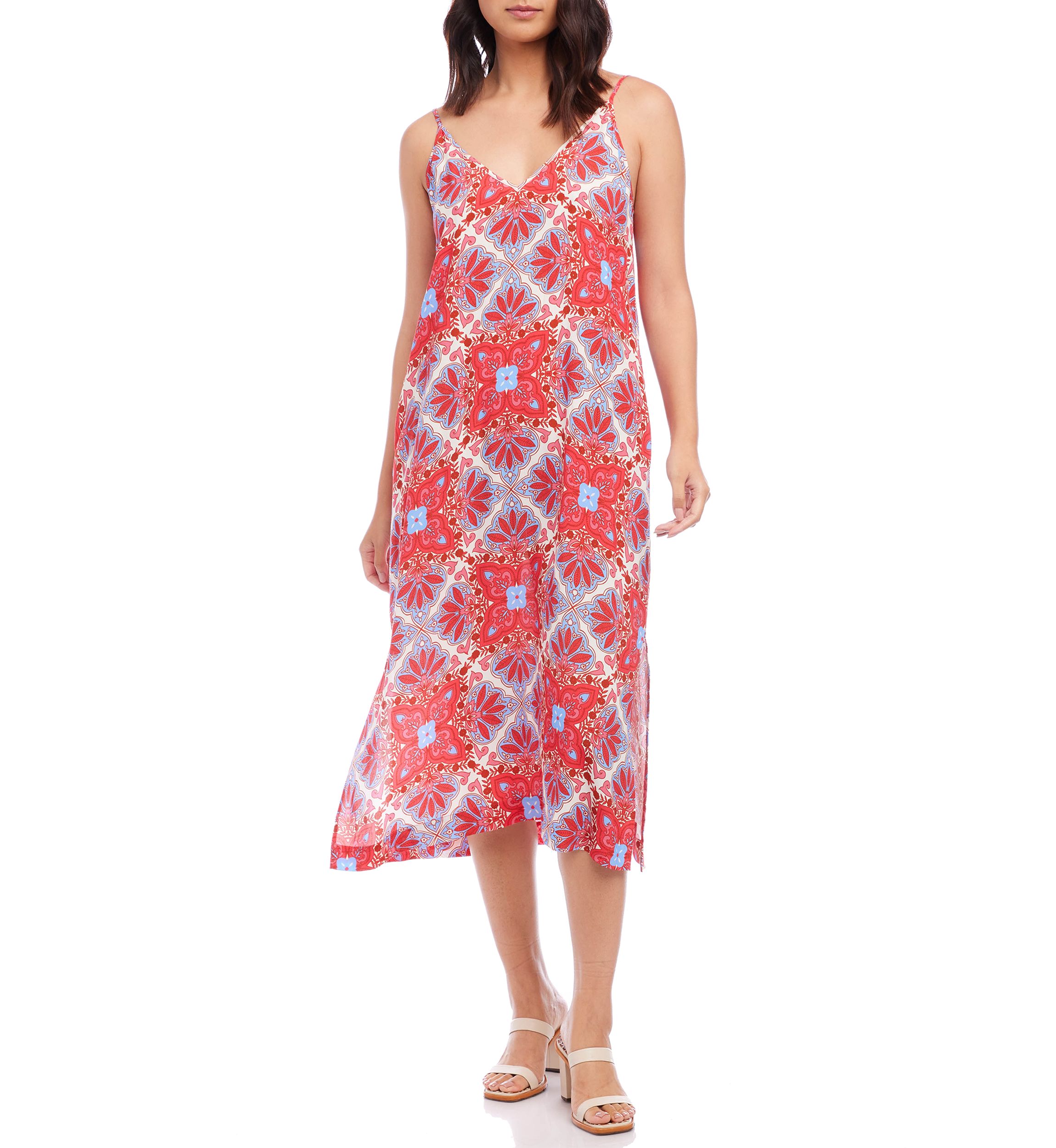 Womens Side Slit Midi Dress