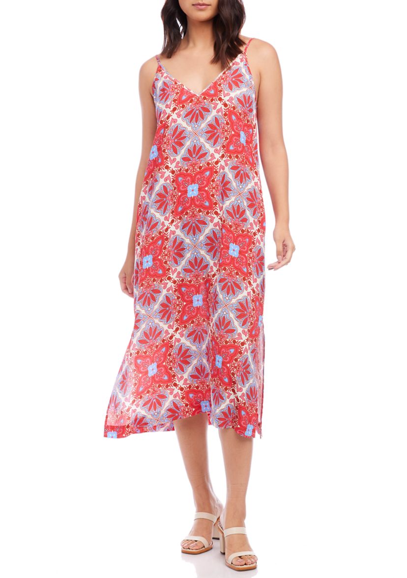 Womens Side Slit Midi Dress