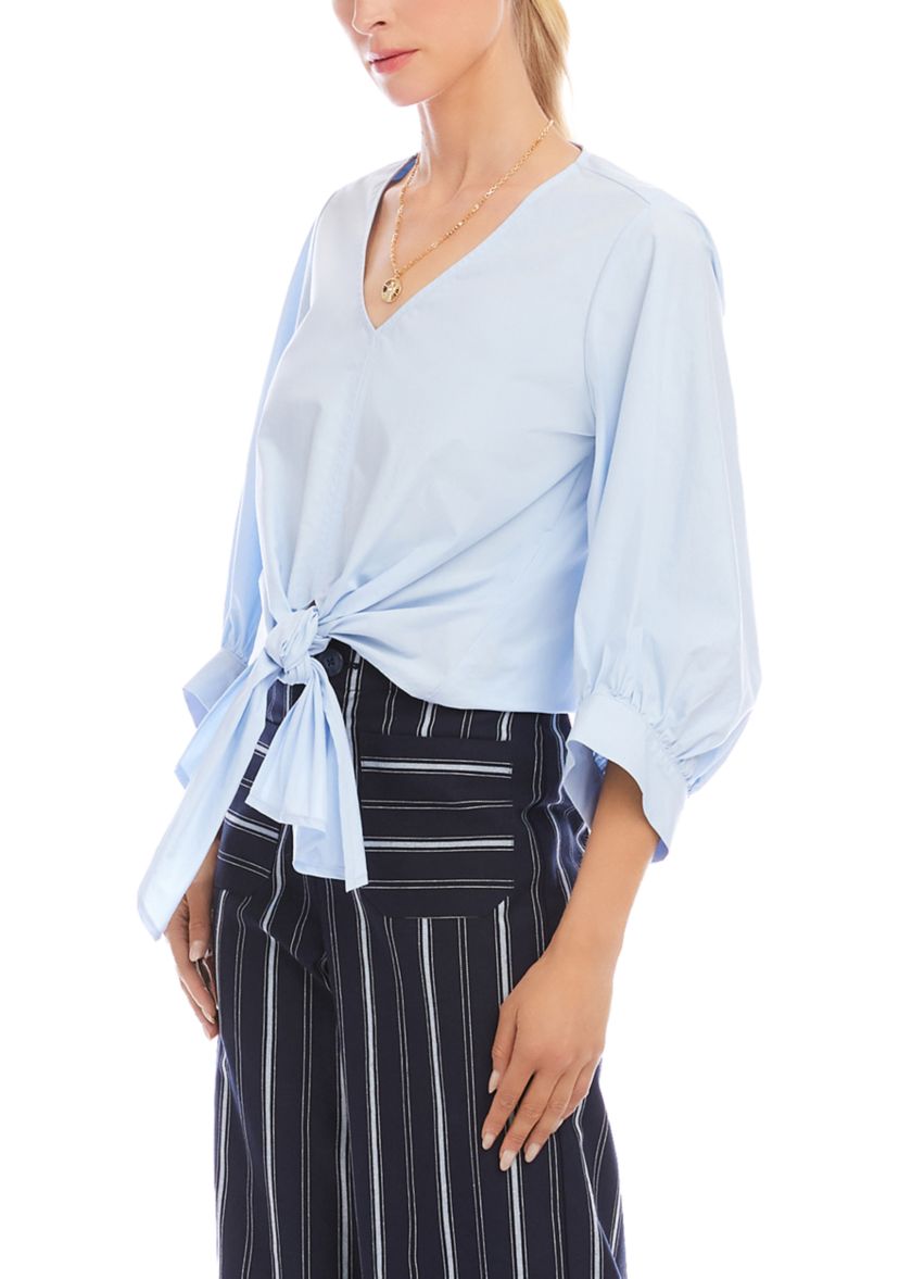 Karen Kane Women's Blouson Sleeve Tie-Front Top | Belk