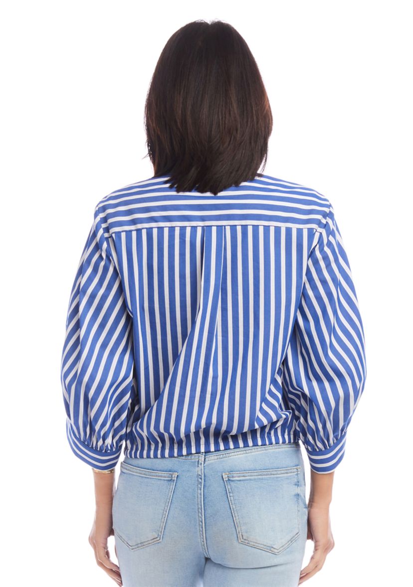 Womens Stripe Tie Waist Top