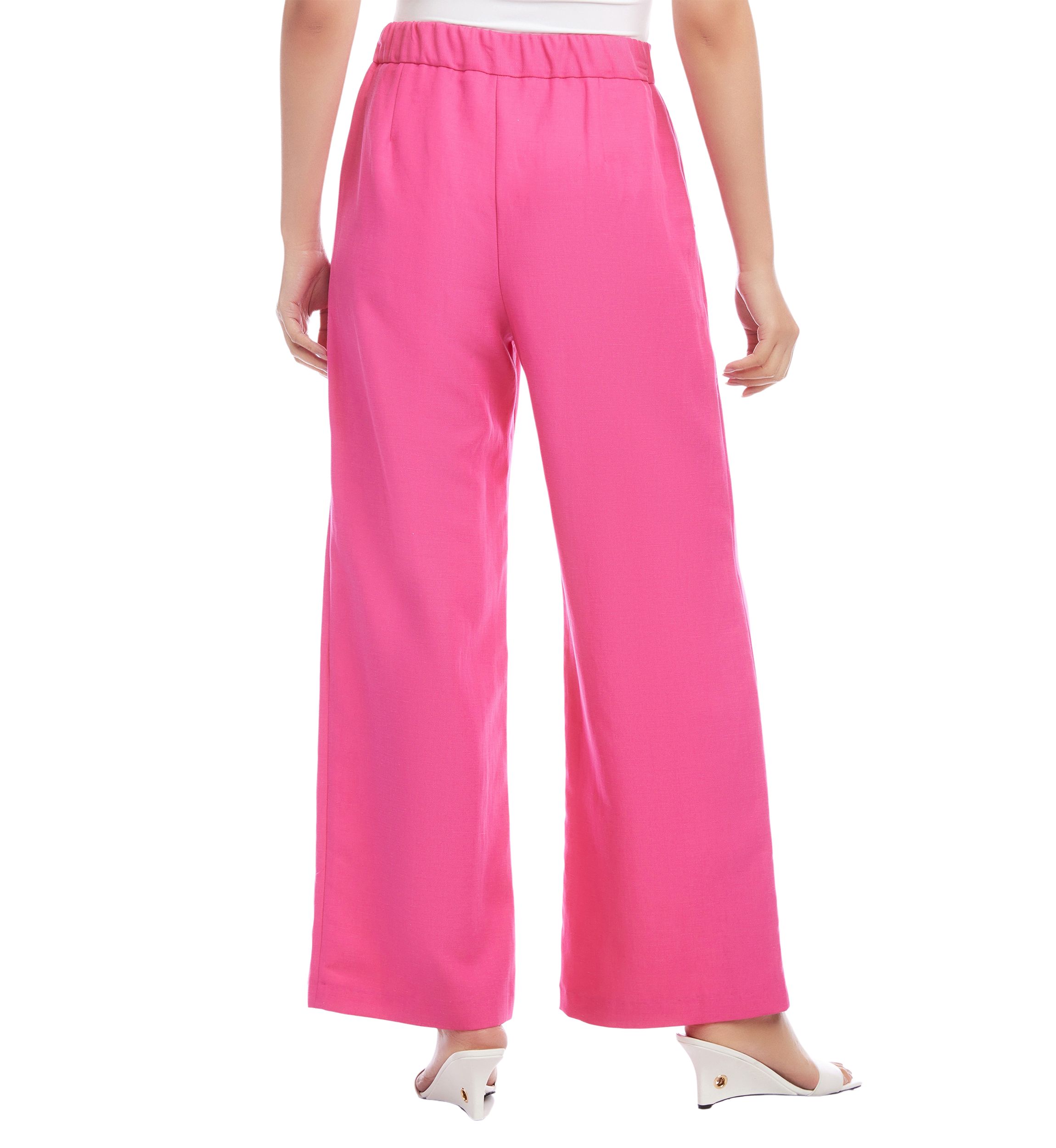 Petite High Waist Pleated Pants