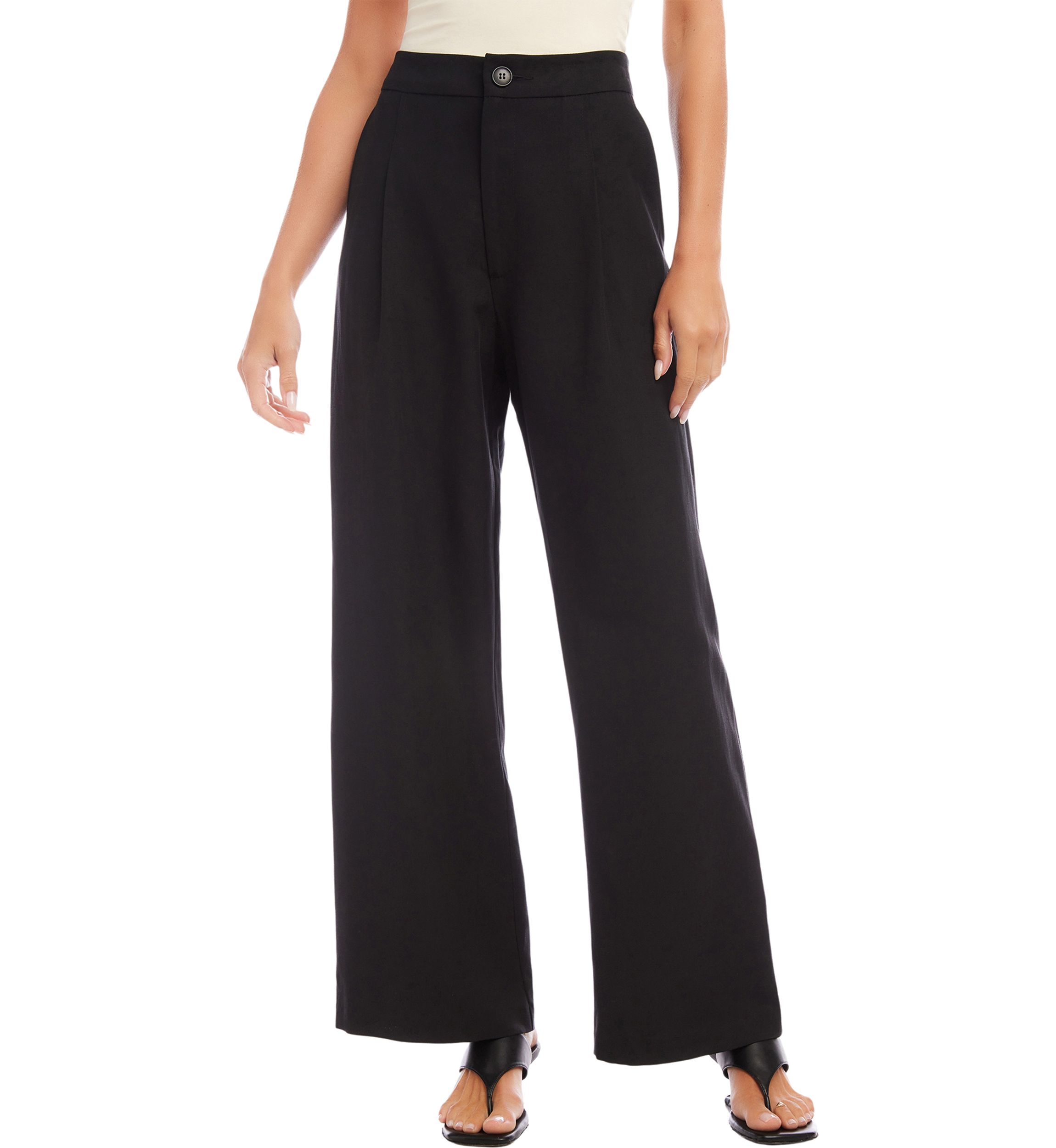 Womens High Waist Pleated Pants