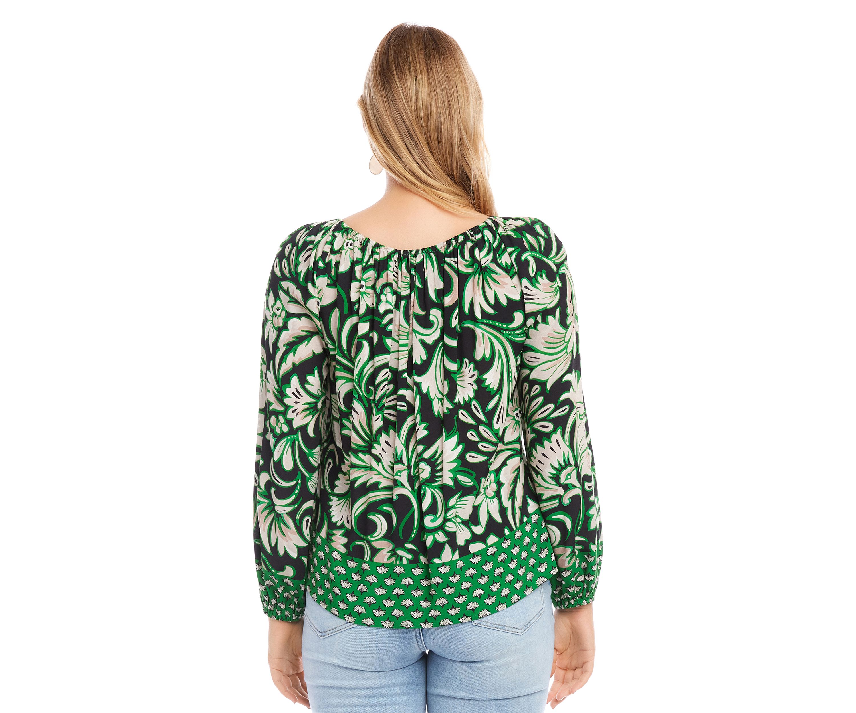 Womens Border Print Top