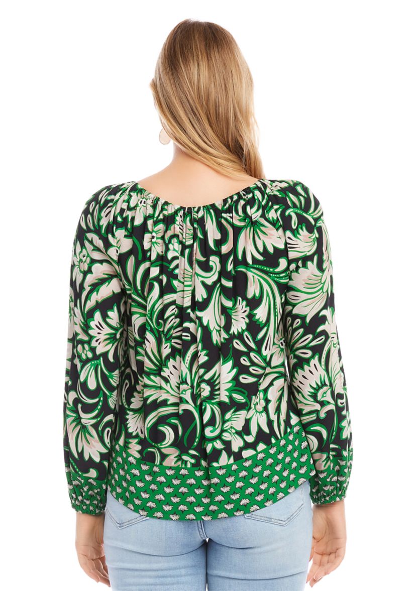 Womens Border Print Top