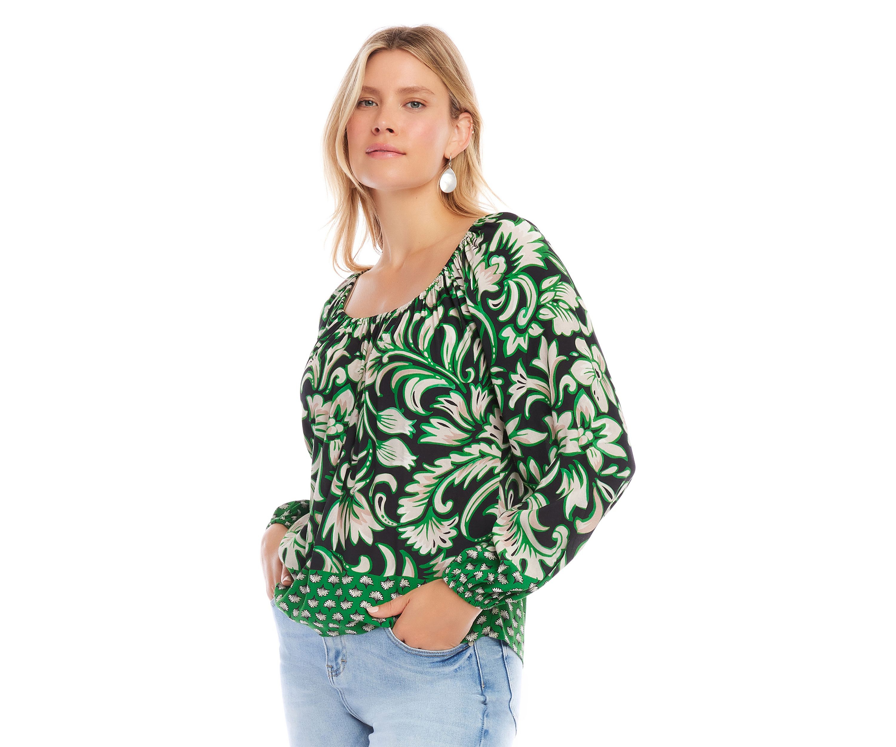 Womens Border Print Top