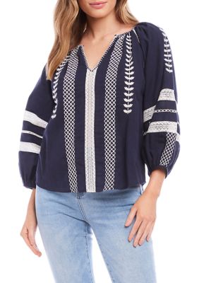 Women's Embroidered Peasant Top