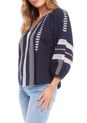 Women's Embroidered Peasant Top