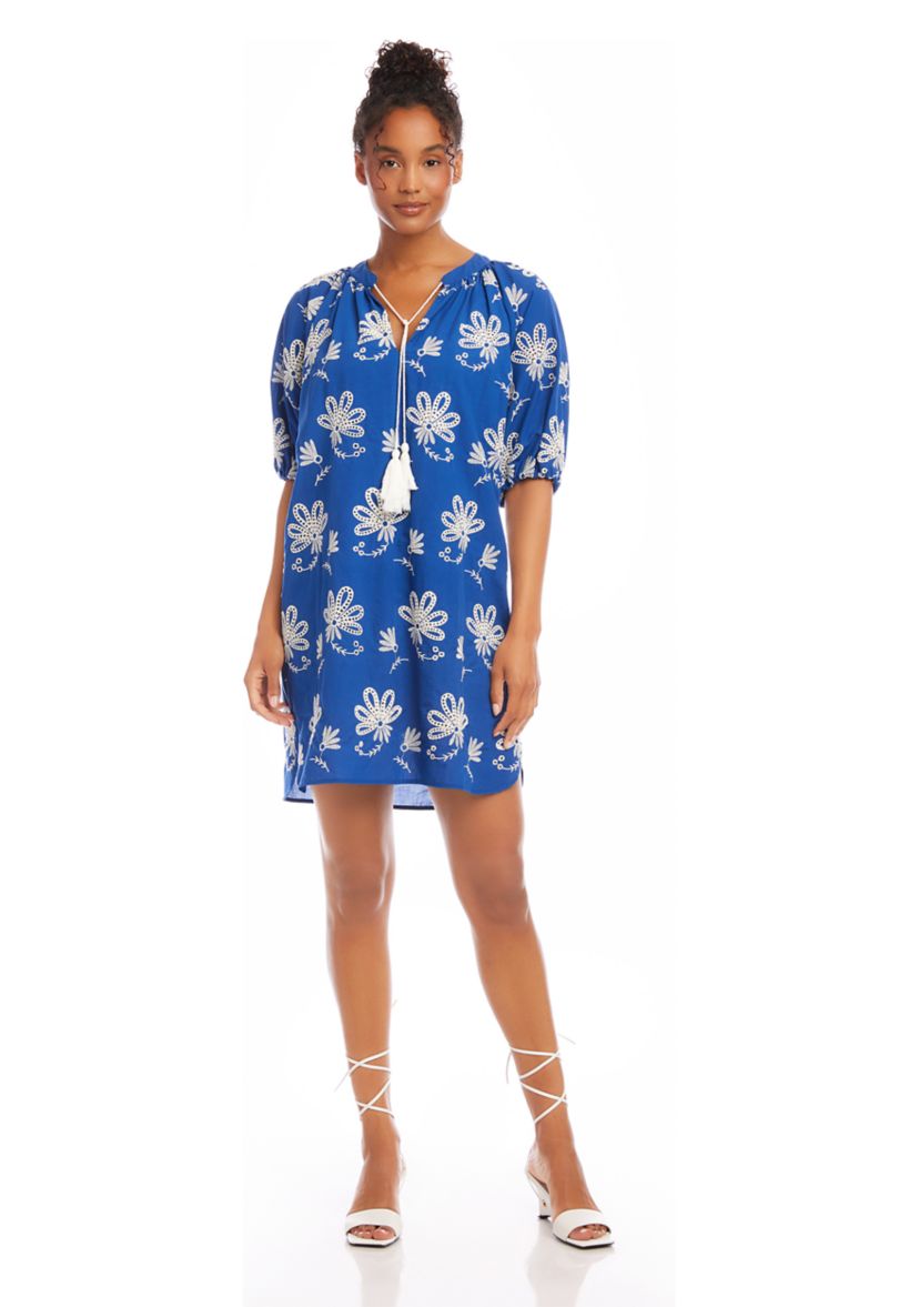Womens Embroidered Tassel Dress