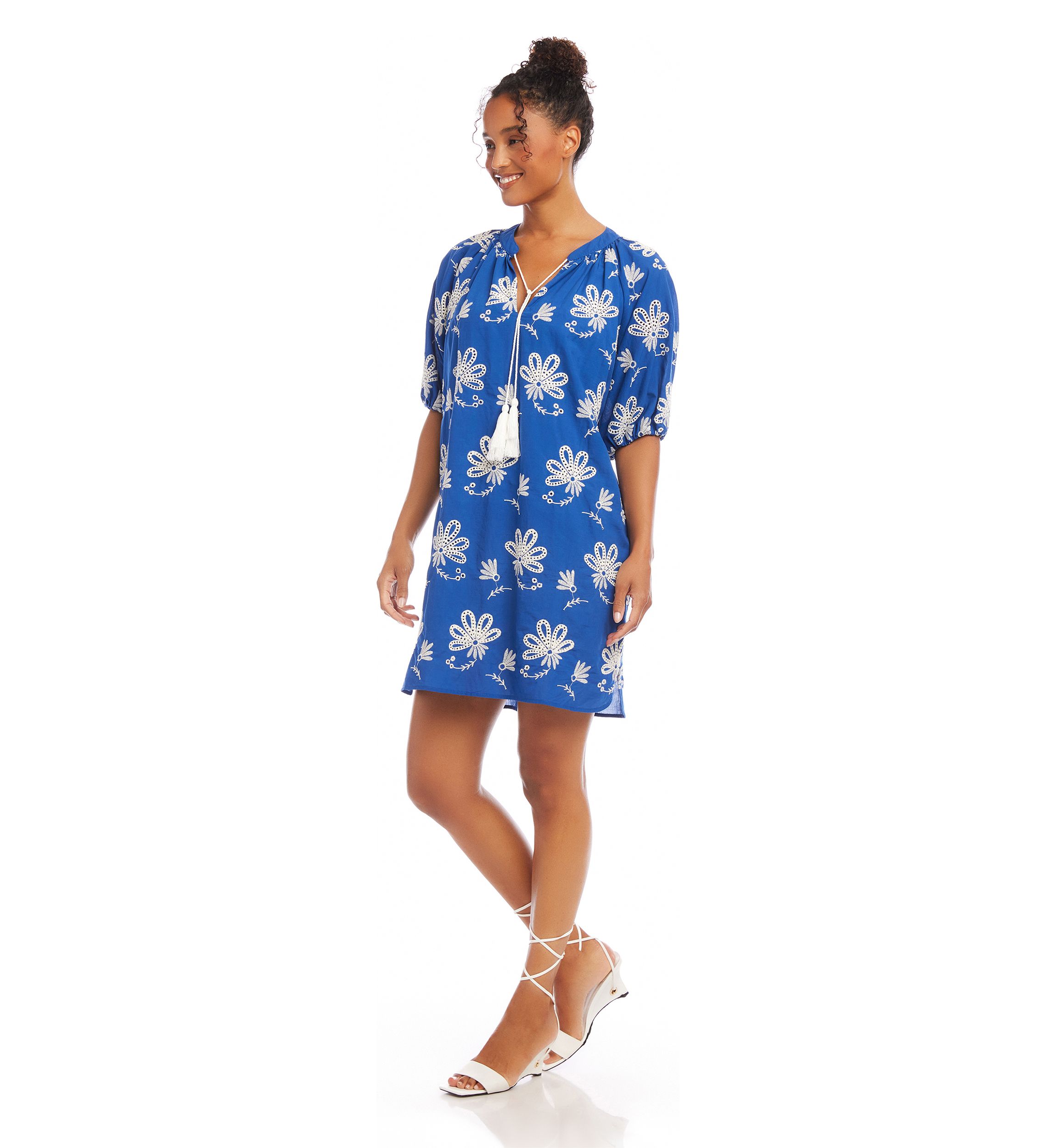 Womens Embroidered Tassel Dress