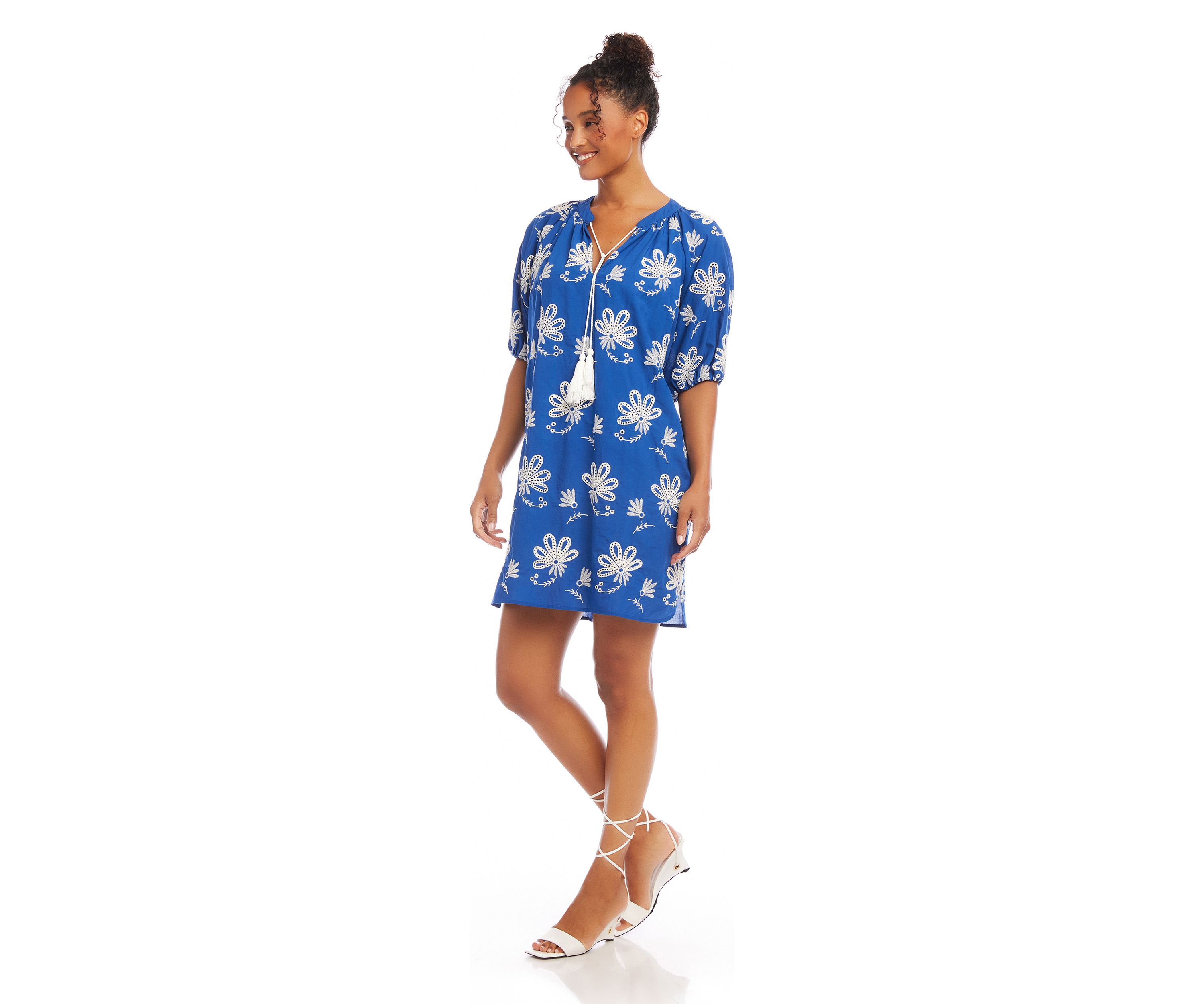 Womens Embroidered Tassel Dress