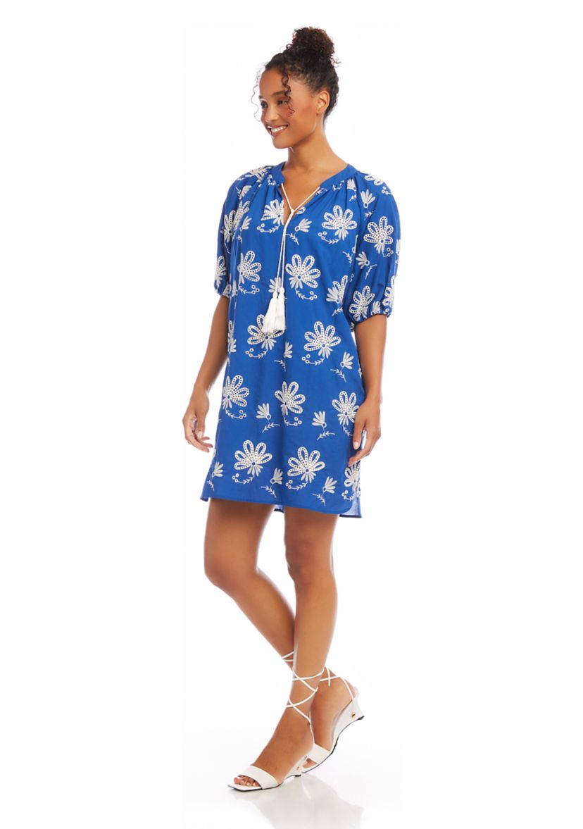 Womens Embroidered Tassel Dress