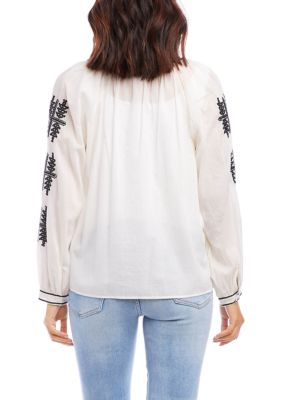 Women's Embroidered Peasant Top