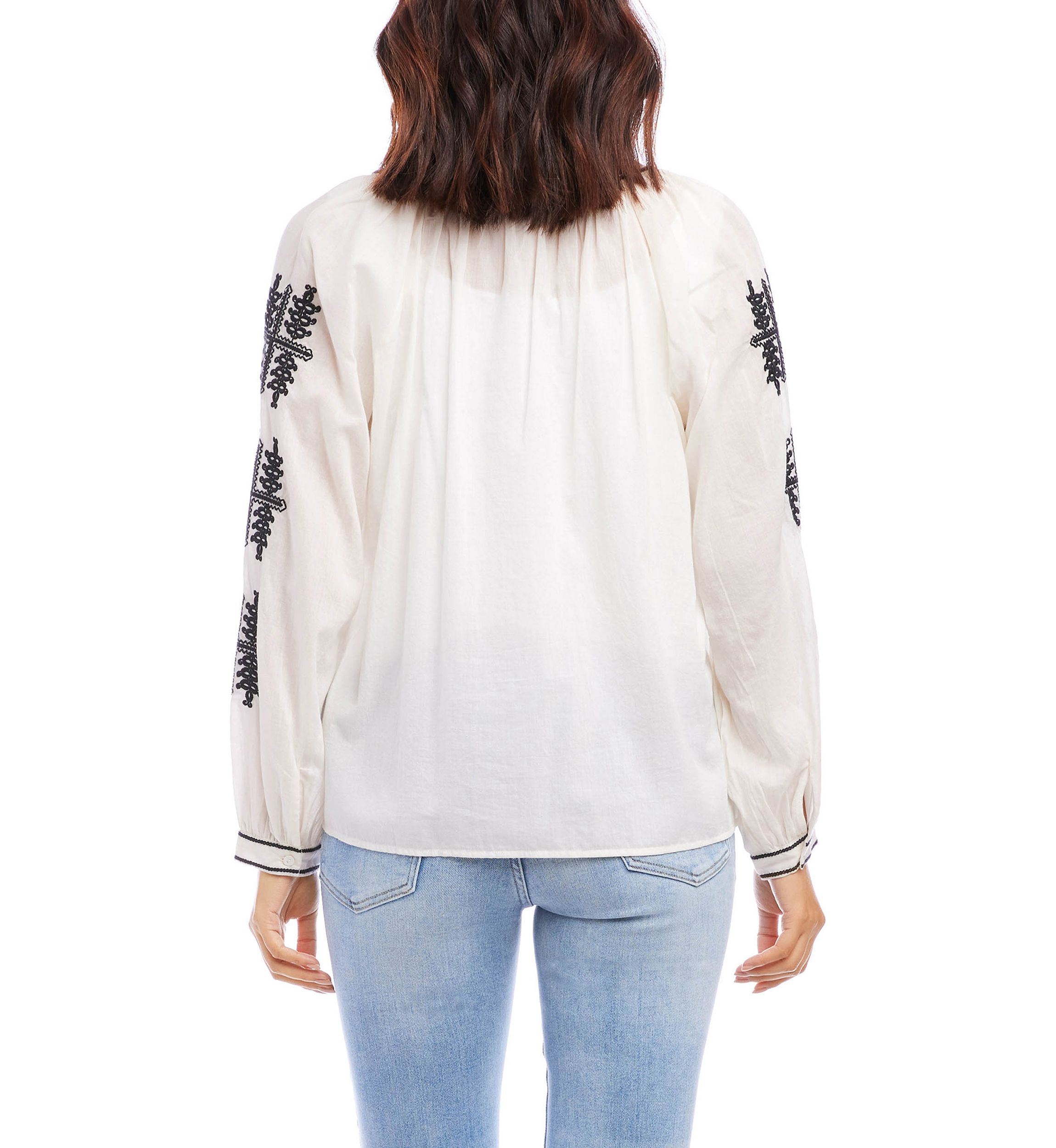Womens Embroidered Peasant Top