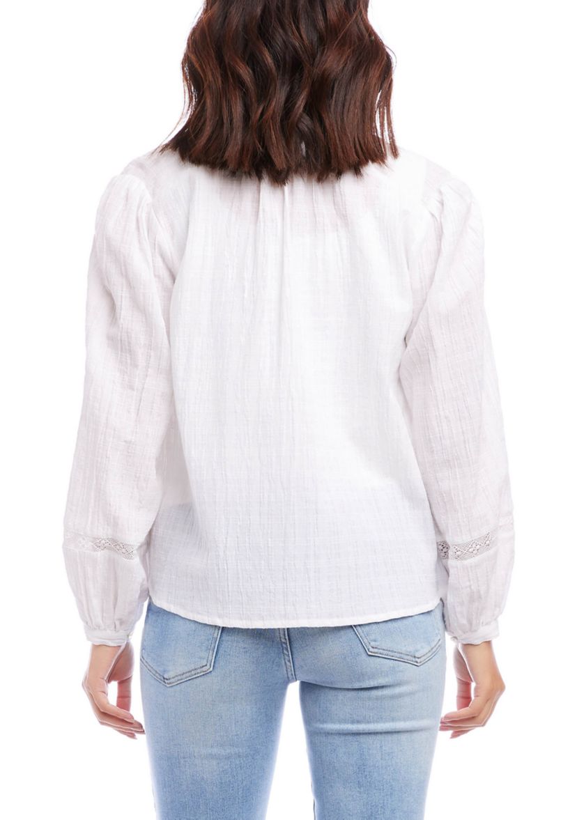 Womens Half Placket Cotton Top