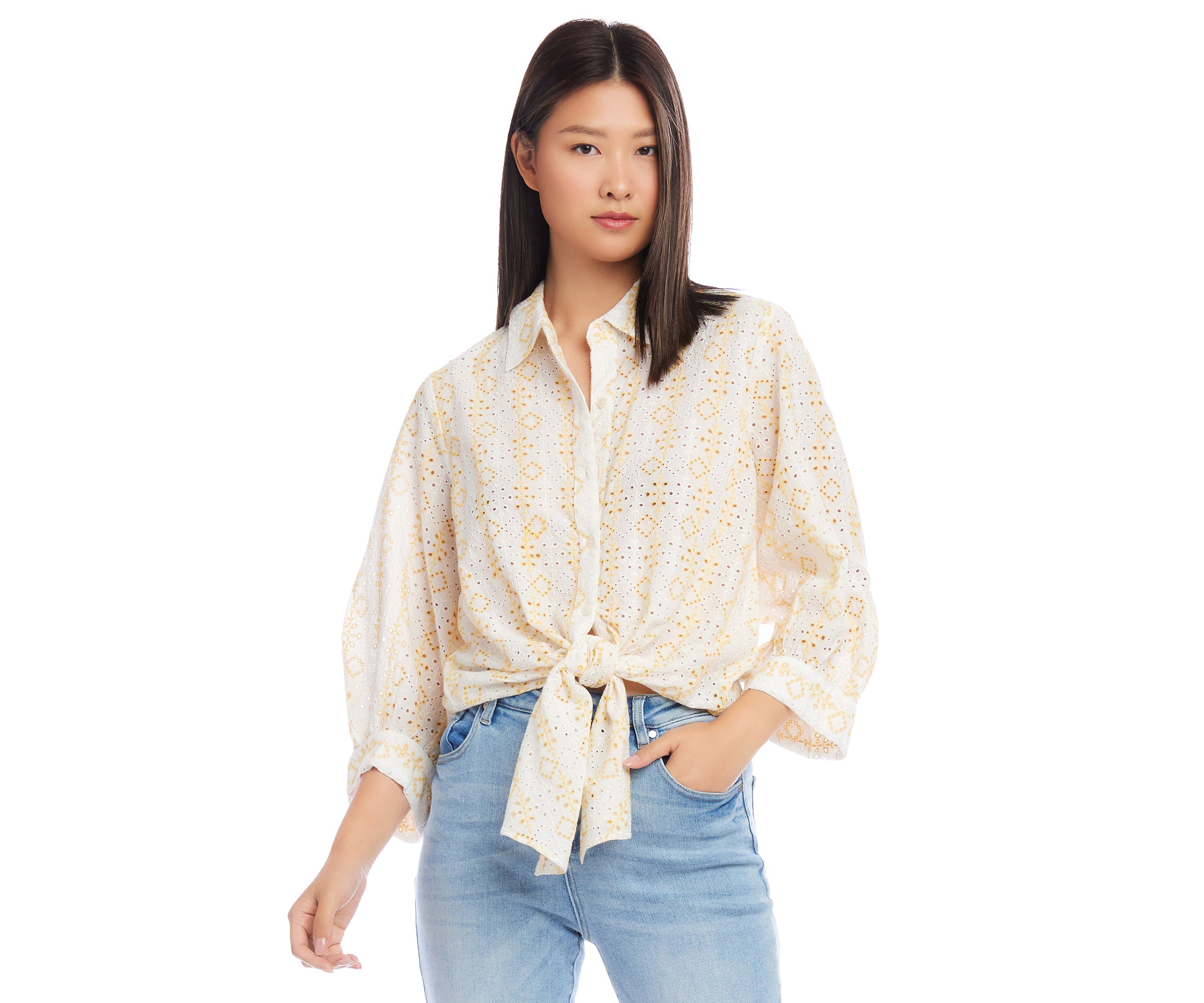 Petite Tie Front Top