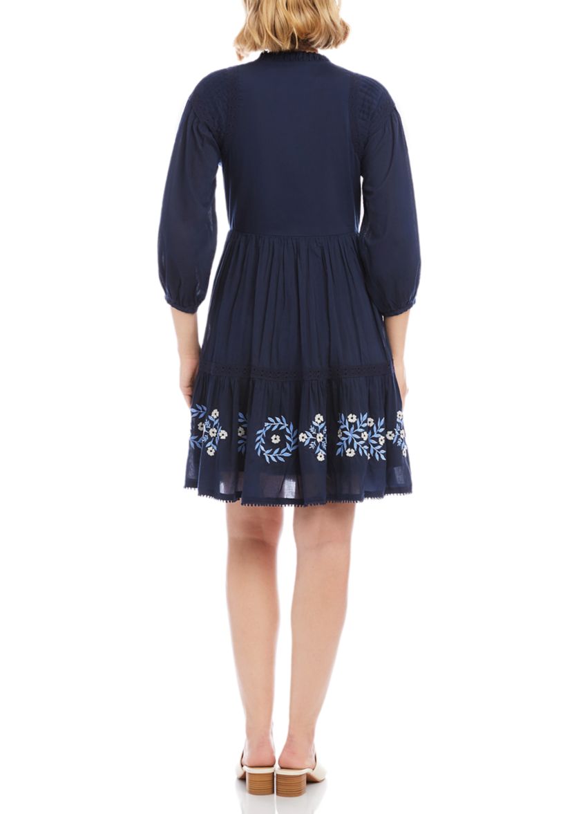 short white embroidered dress Alemais Leela Embroidered Mini Dress – Vermillion main image 0