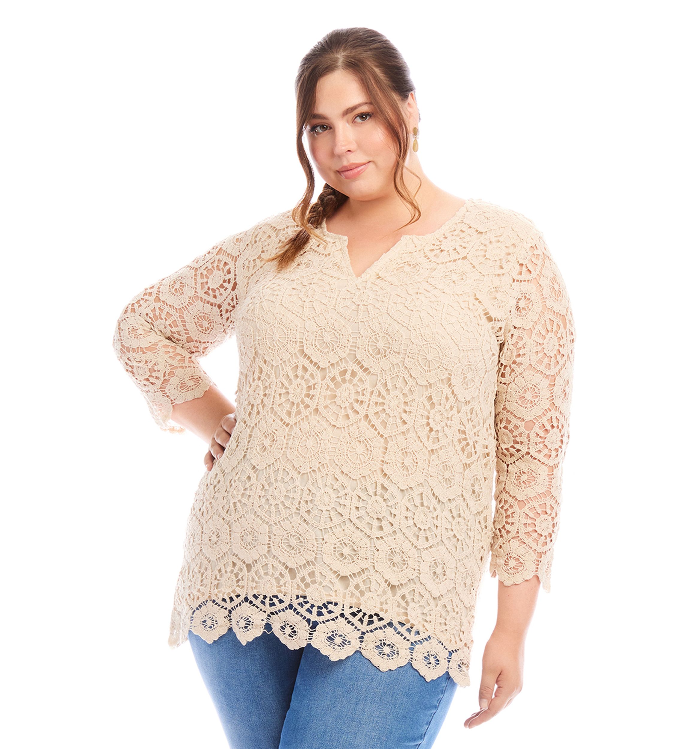 Plus Size Crochet Tunic