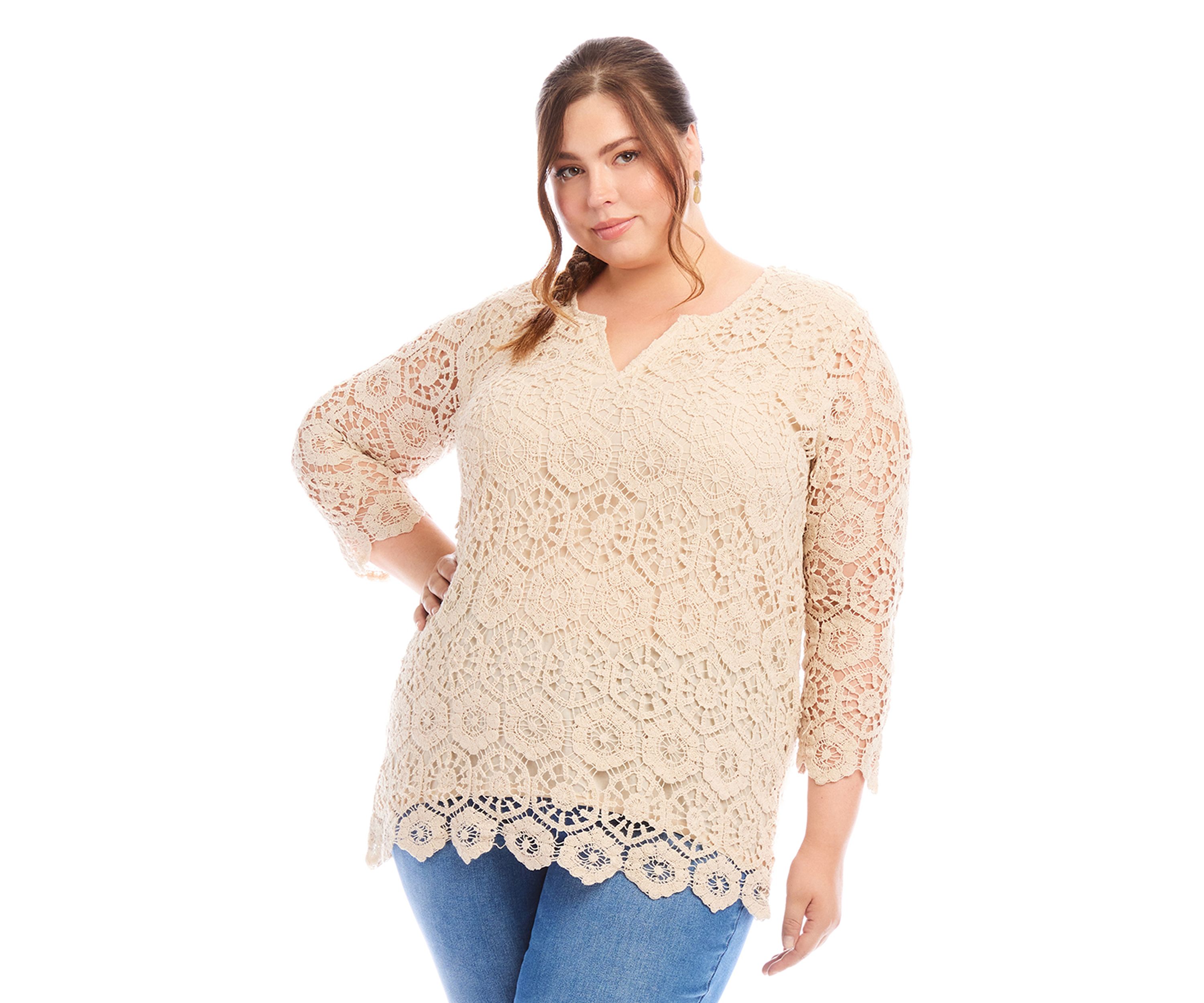 Plus Size Crochet Tunic