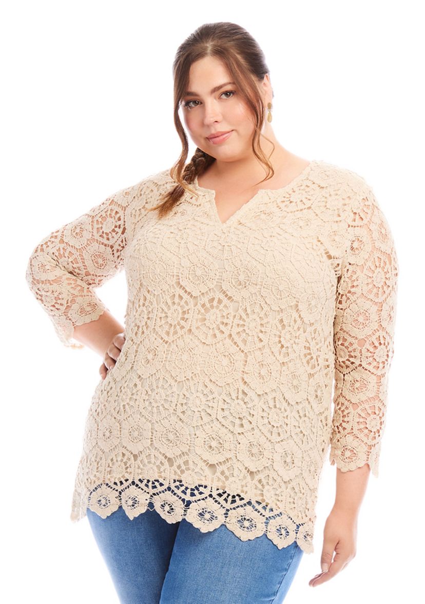 Plus Size Crochet Tunic