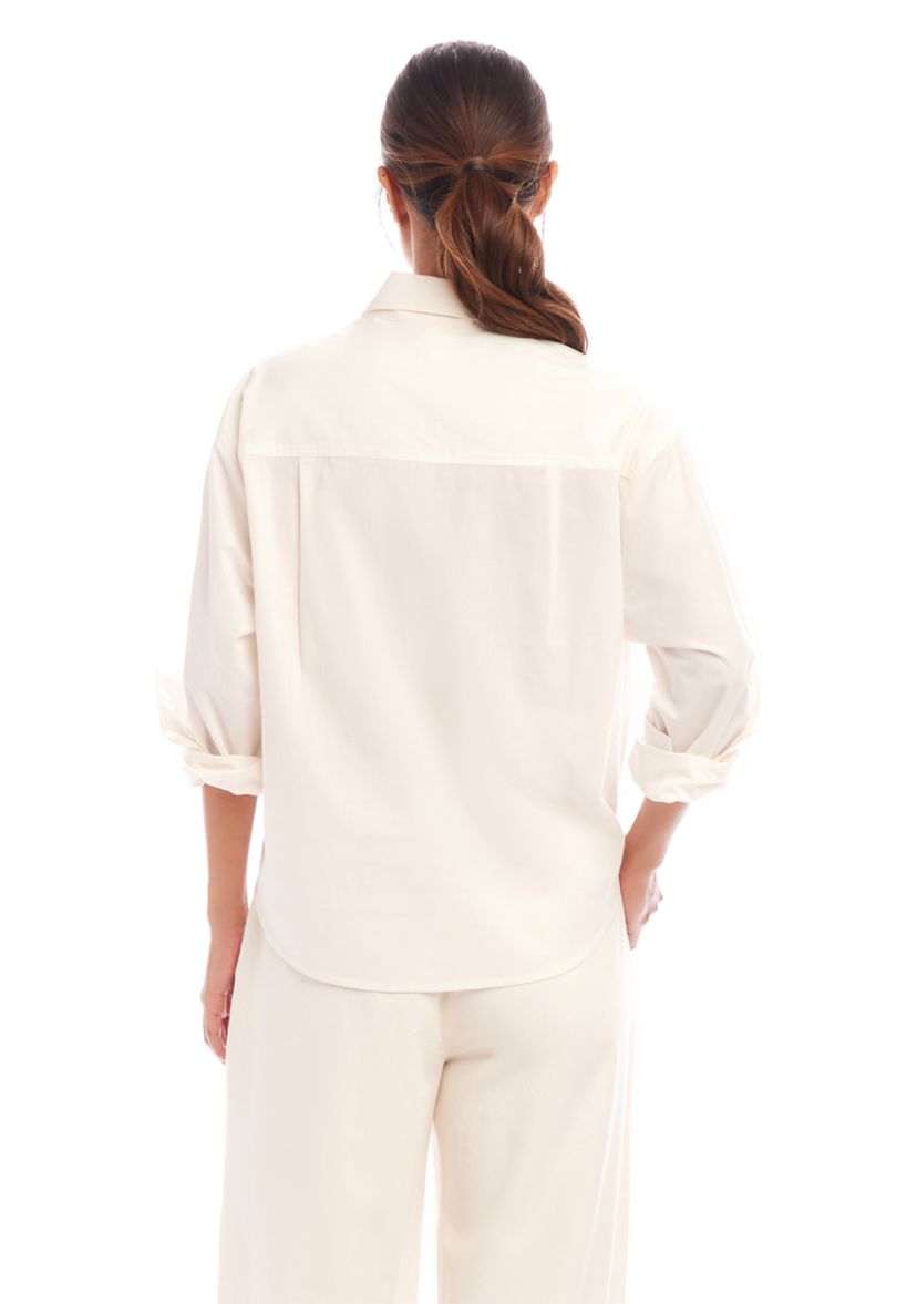 Womens Long Sleeve Tie-Front Top