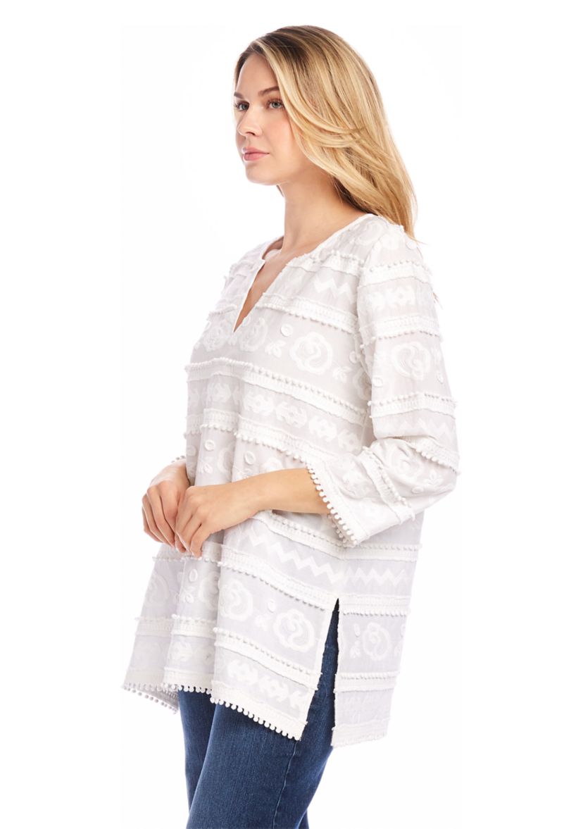Petite Embroidered Tunic Top