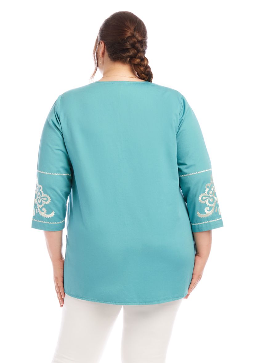 Plus Size Embroidered Tunic