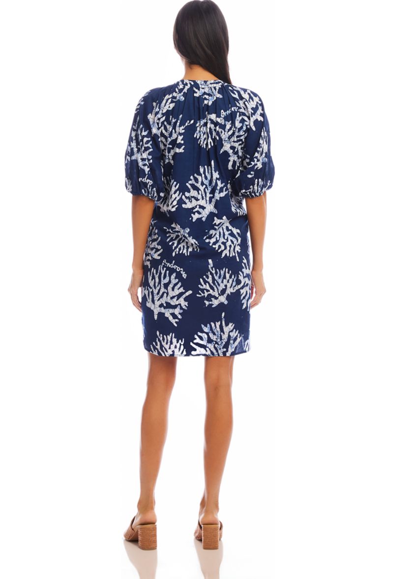 Womens Puff Sleeve Tassel Dress
