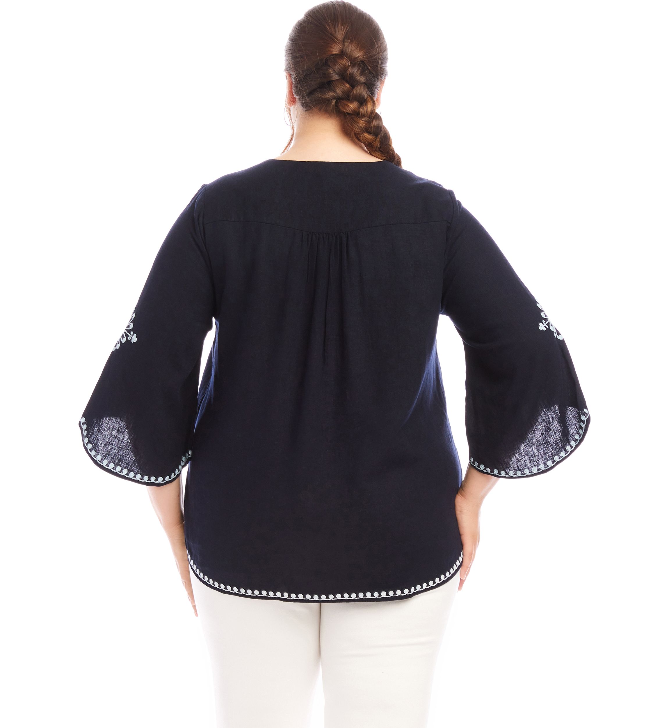 Plus Size Bracelet Sleeve Asymmetric Top