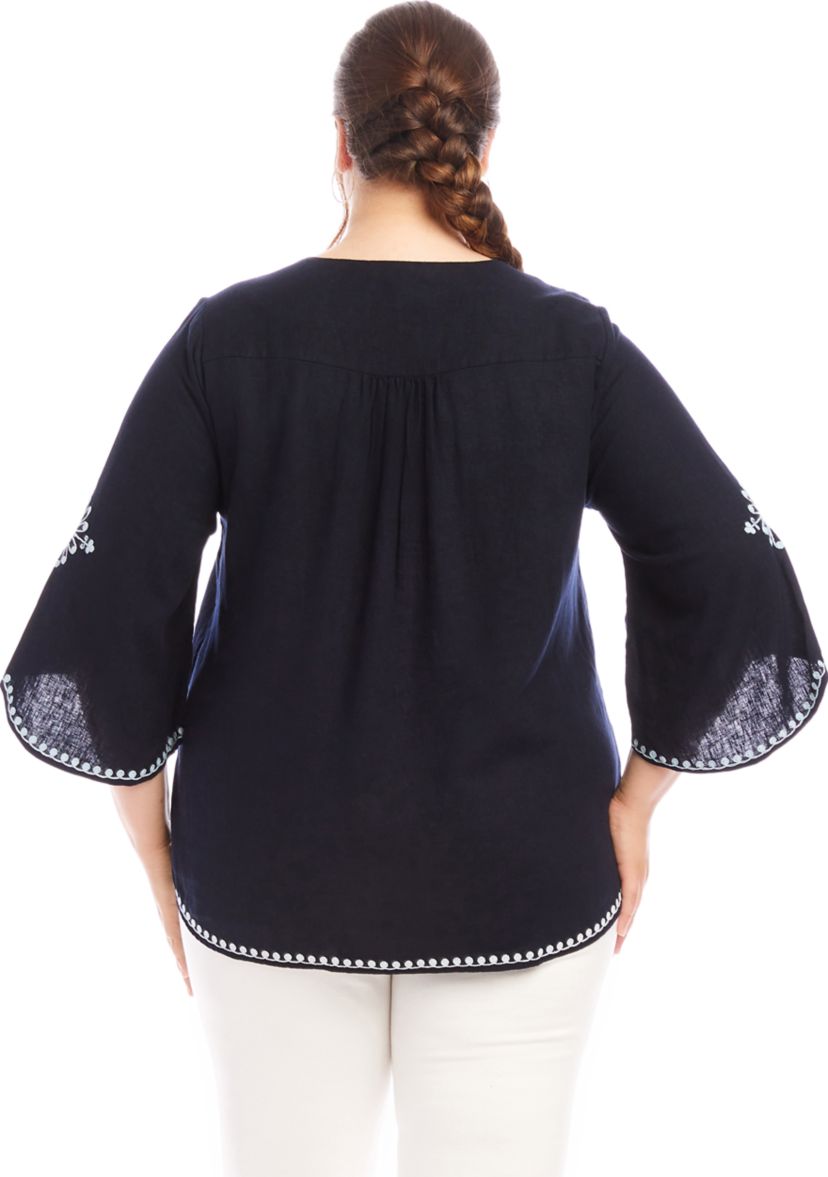 Plus Size Bracelet Sleeve Asymmetric Top