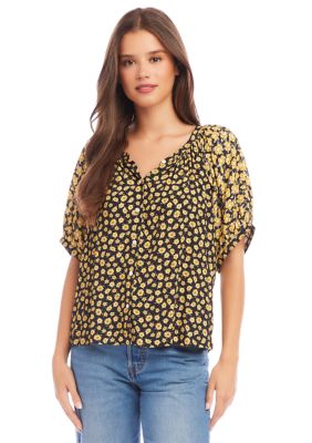 Women's Short Sleeve Peasant Top