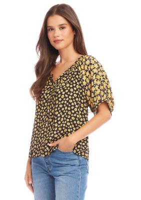 Women's Short Sleeve Peasant Top